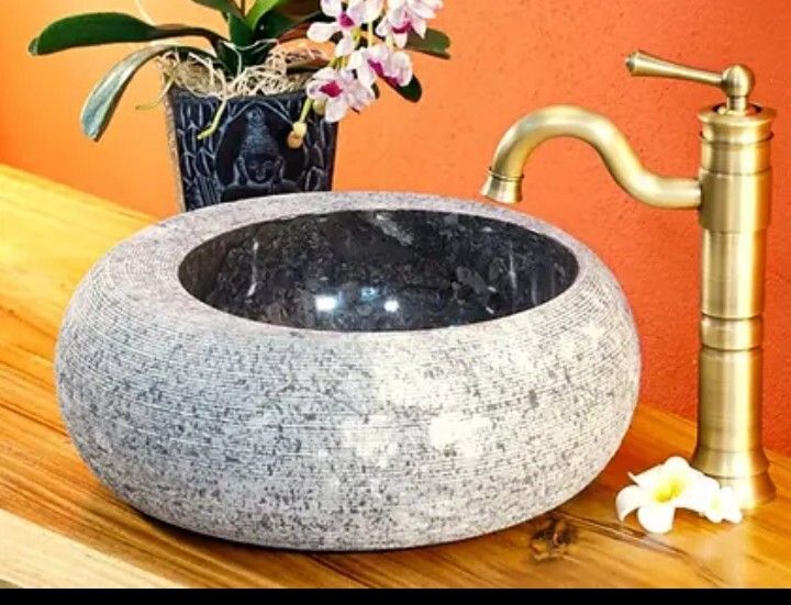 Oceania Premium Black Stone Countertop Wash Basin with Free Soap Dish OCE-SQBLK (16inch* 16inch* 6inch) Table Top Basin-image-37