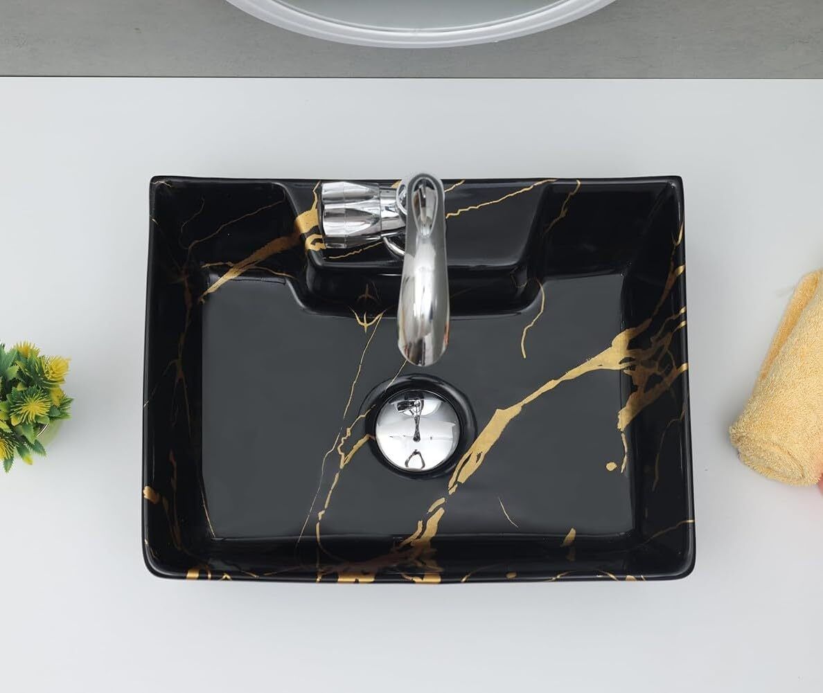 archstone DESIGNER COUNTER WASH BASIN GLOSSY FINISH (16x12x5.5) Table Top Wash Basin -Marble Finish Table Top Basin-picture-43