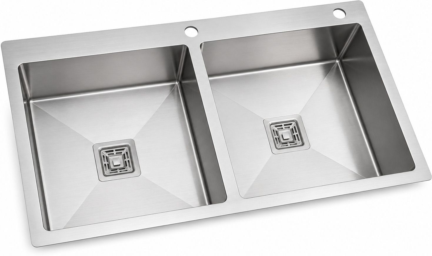37x18x10 Lite Tap Hole Handmade Kitchen Sink Double Bowl Stainless Steel Sink 37x18 Double Bowl Tap Hole Kitchen Sink | Fruit Basket Vessel Sink-image-44
