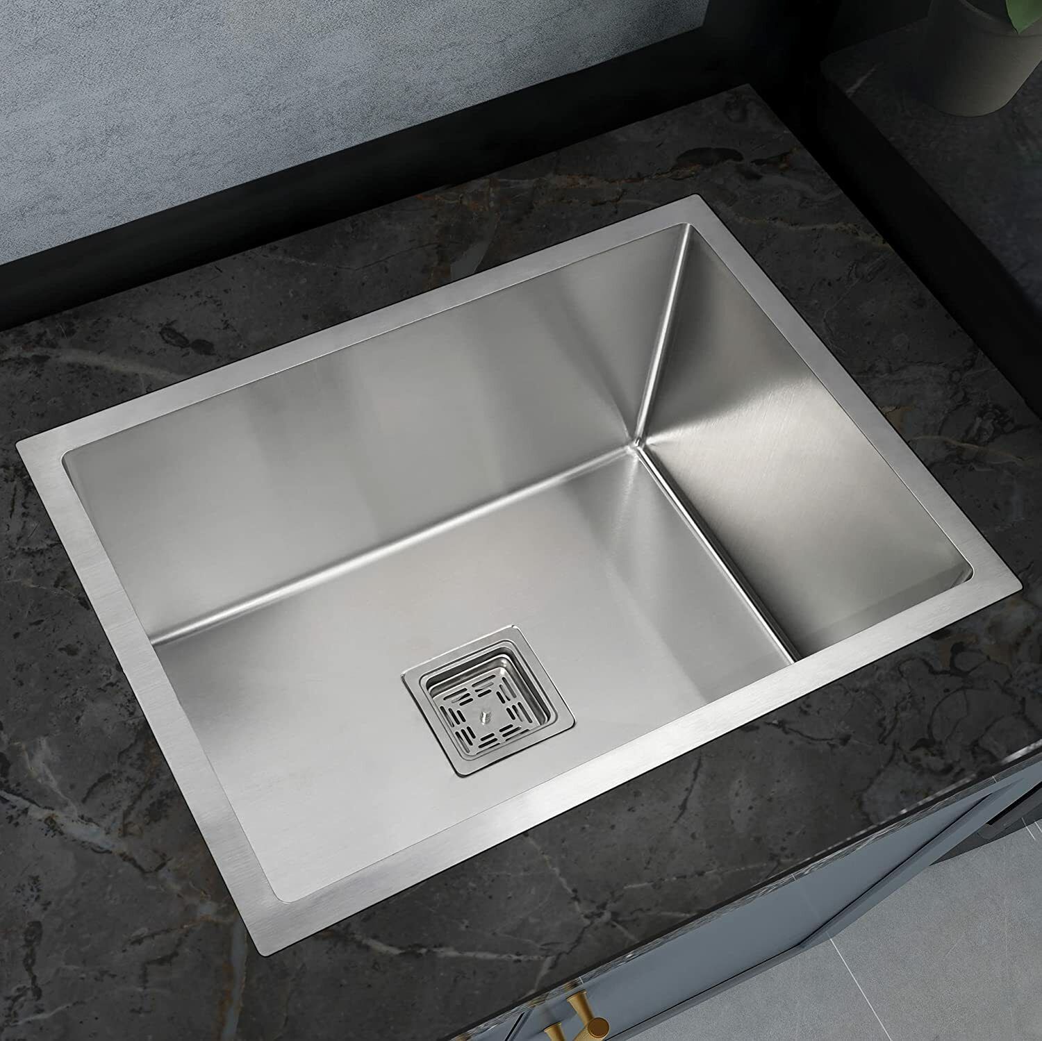 21 X 18 X 10 Handmade Kitchen Sink Single Bowl Stainless Steel Stainless Steel Matt Finish MG_135 Vessel Sink-image-44