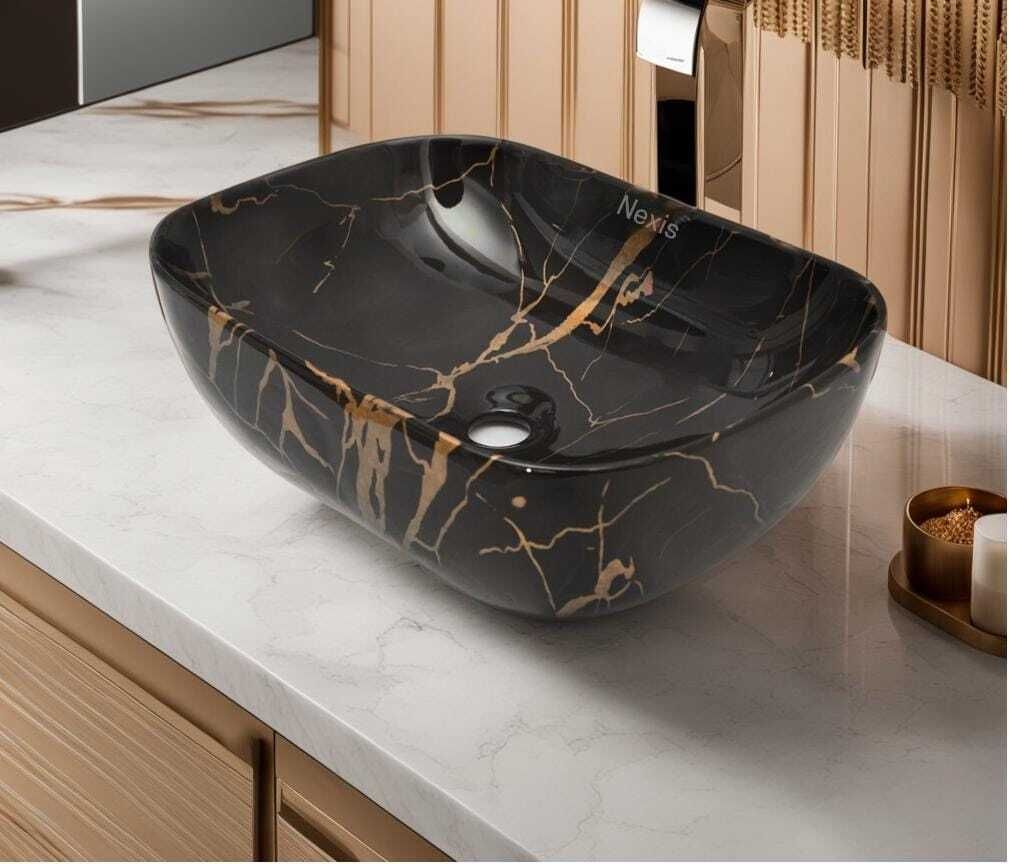Premium tebal top wash basin Glossy finish (18X13X5) N104 Table Top Basin-image-31