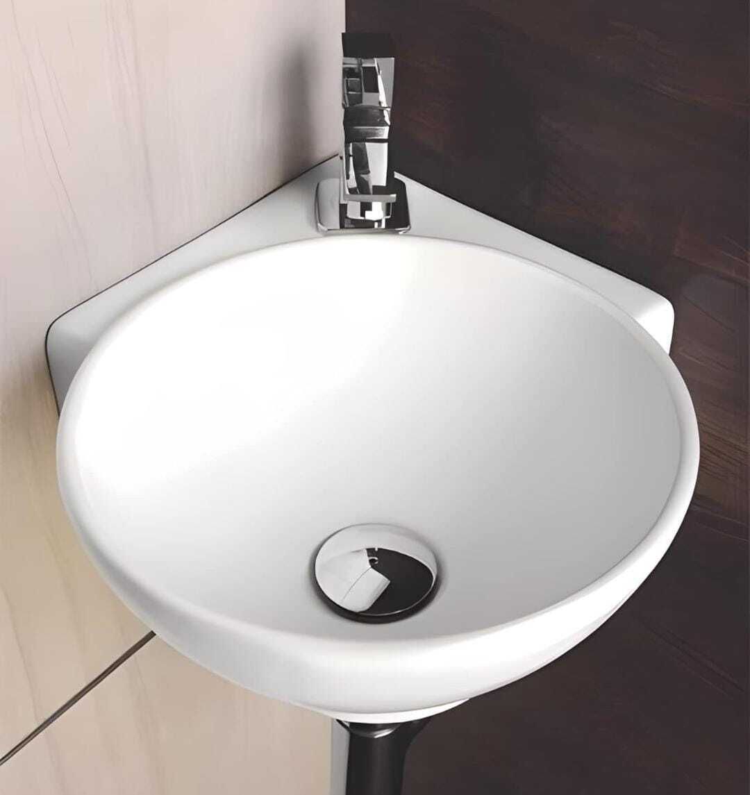 Premium ceramic Corner basin (13x16x5 inch) (18x13x5) Table Top Basin-image-11