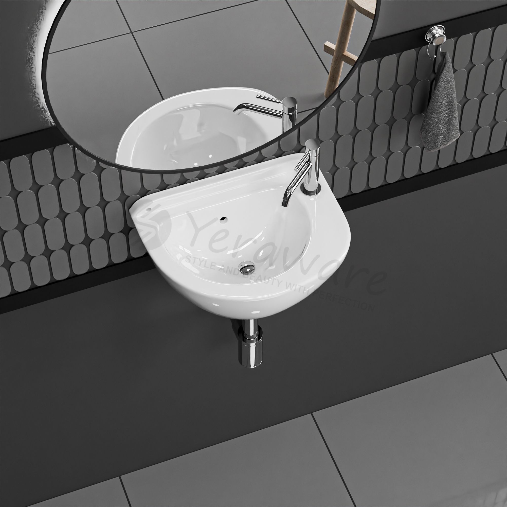 Premium Ceramic Wall Hung Wash Basin 12X9X6.5 INCH Wall Hung Basin-image-29