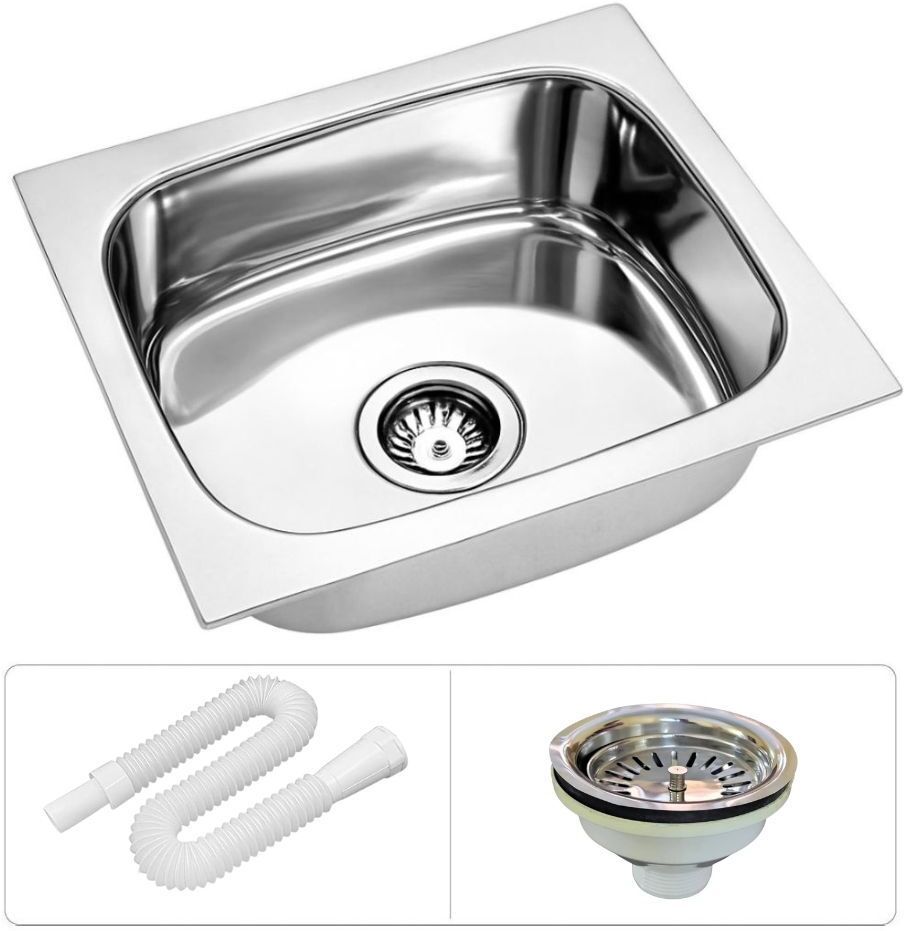 HouseX Premium Single bowl sink Kitchen sink 16x18x7 Stainless steel KS-1127 Vessel Sink-picture-25