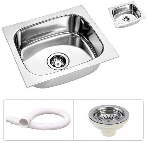 HouseX Compact size kitchen sink 16x18x7 stainless steel single bowl sink KS-1351 Vessel Sink-image-42