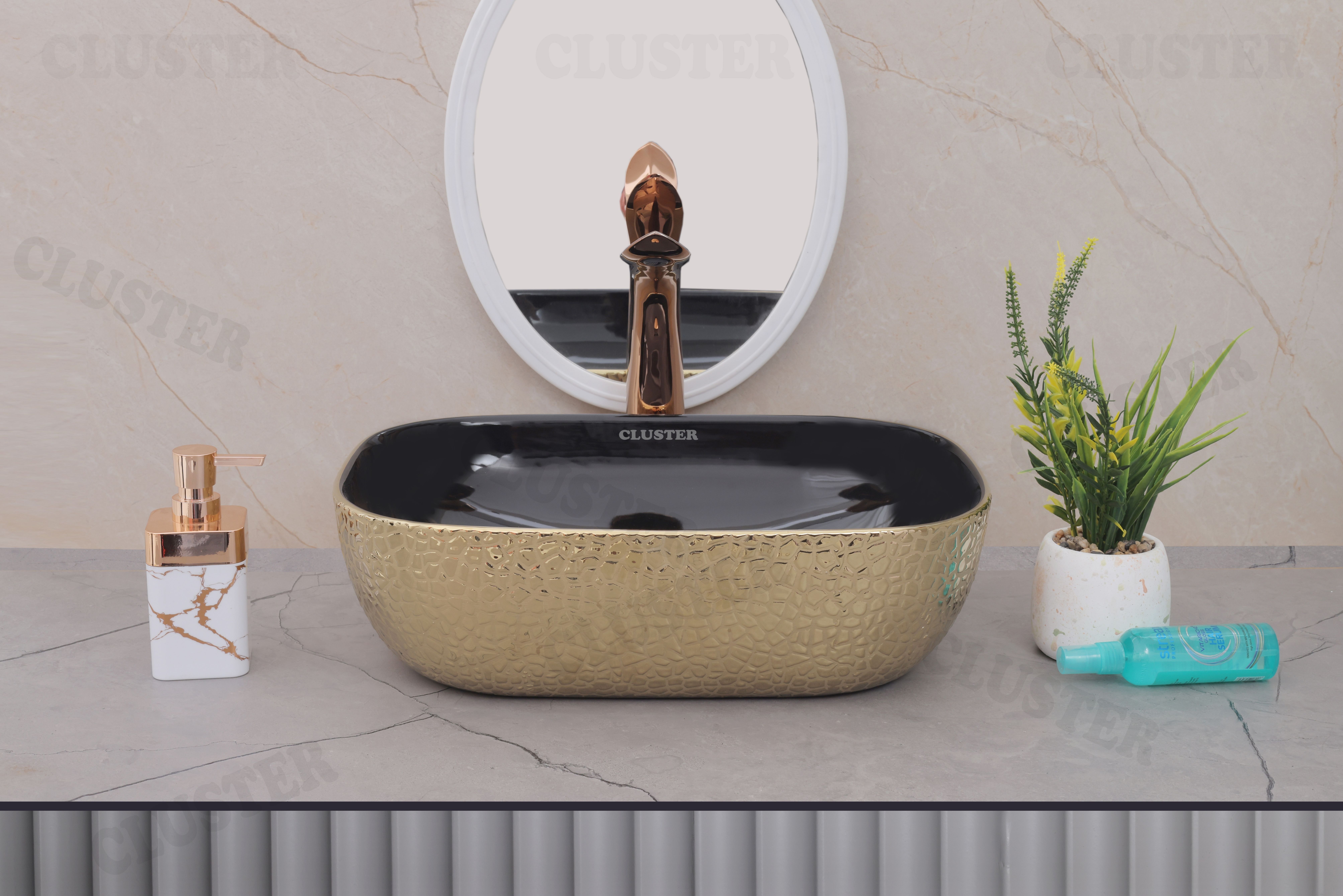 Designer Glossy Ceramic Table Top Wash Basin For Bathroom & Livingroom Decor | Rectangular Wash Basin (45x32x13.3 cm) Counter Top-image-42