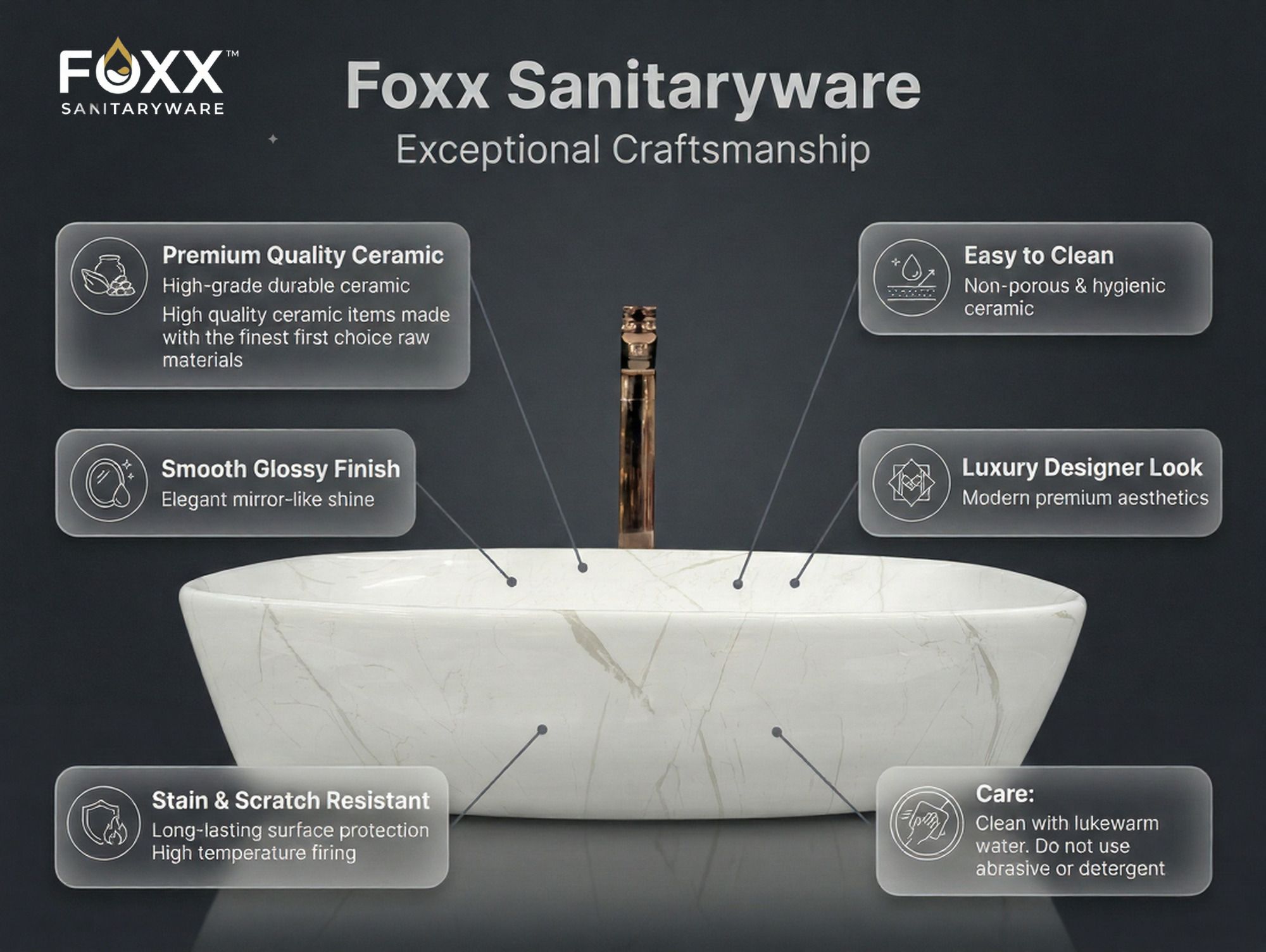 Modern Ceramic Wash Basin for Bathroom(22x15x5)(B-02) (22x15x5)(B-02) Table Top Basin-image-36