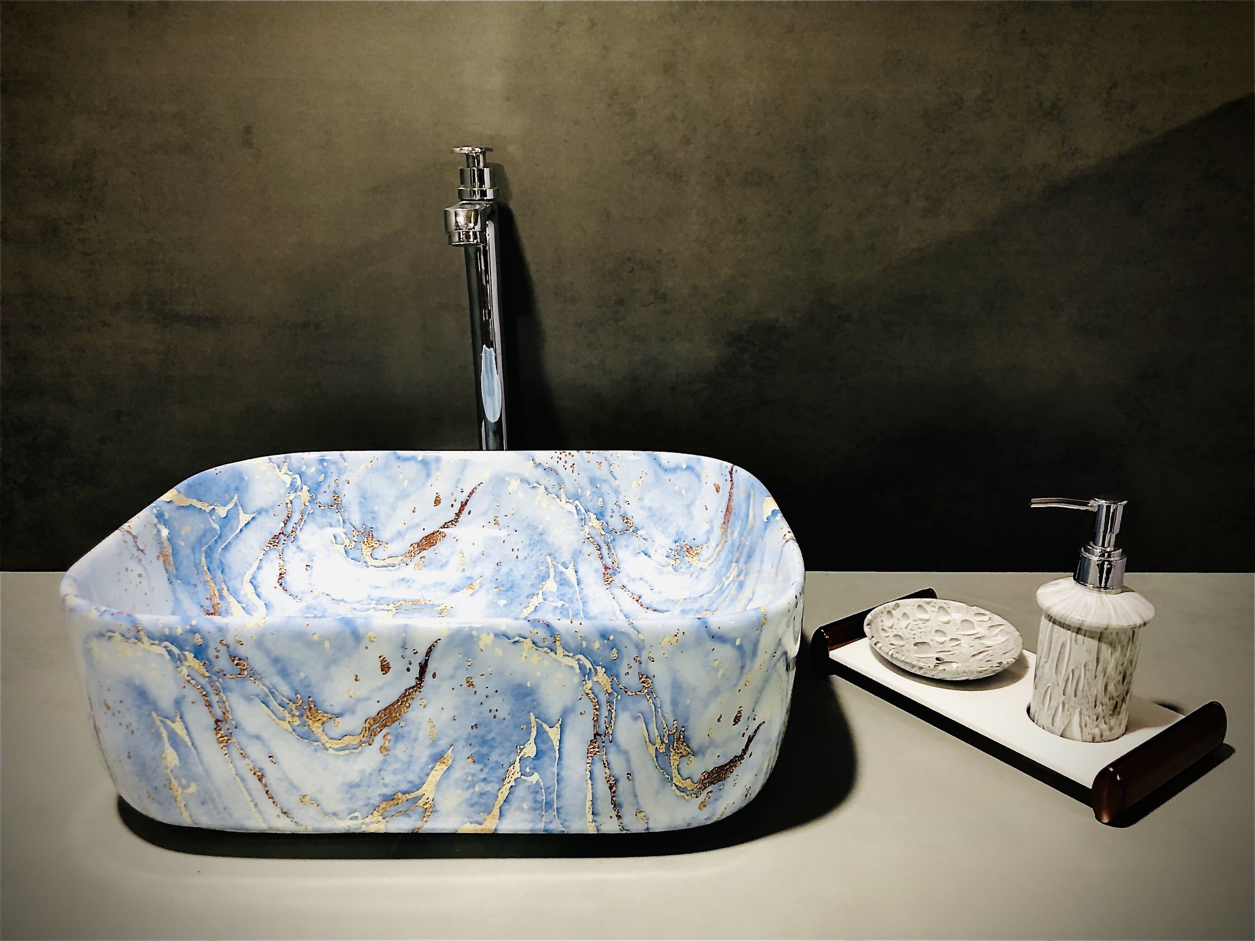 Table Top Premium Designer Ceramic Wash Basin(UP_M61) (M61)(16*12*6) Table Top Basin-image-27