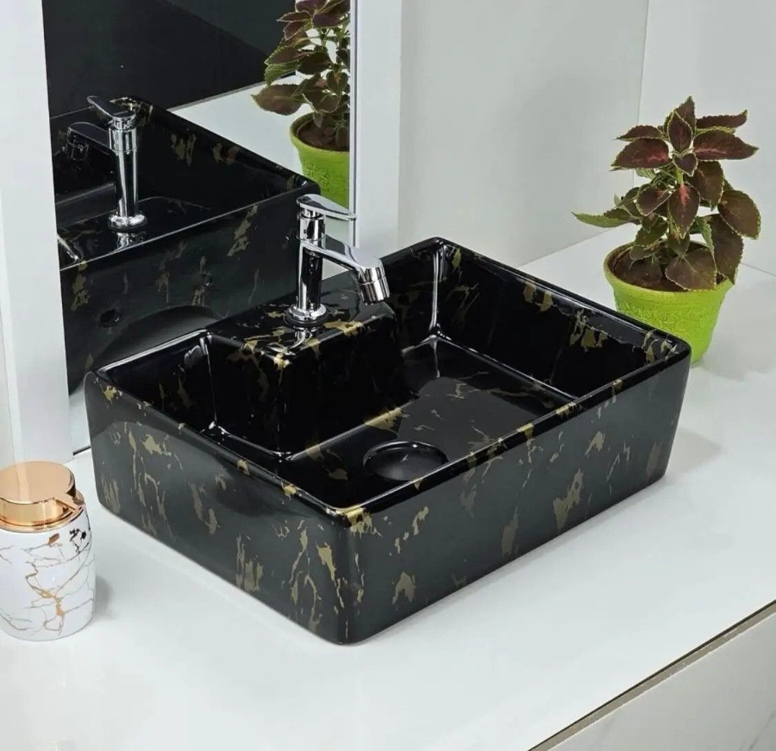 (16*12*5) 2 in 1 Table Top & Wall Mount Premium Ceramic Wash Basin White(M24) (16*12*5)(M24) Wall Hung Basin-image-31