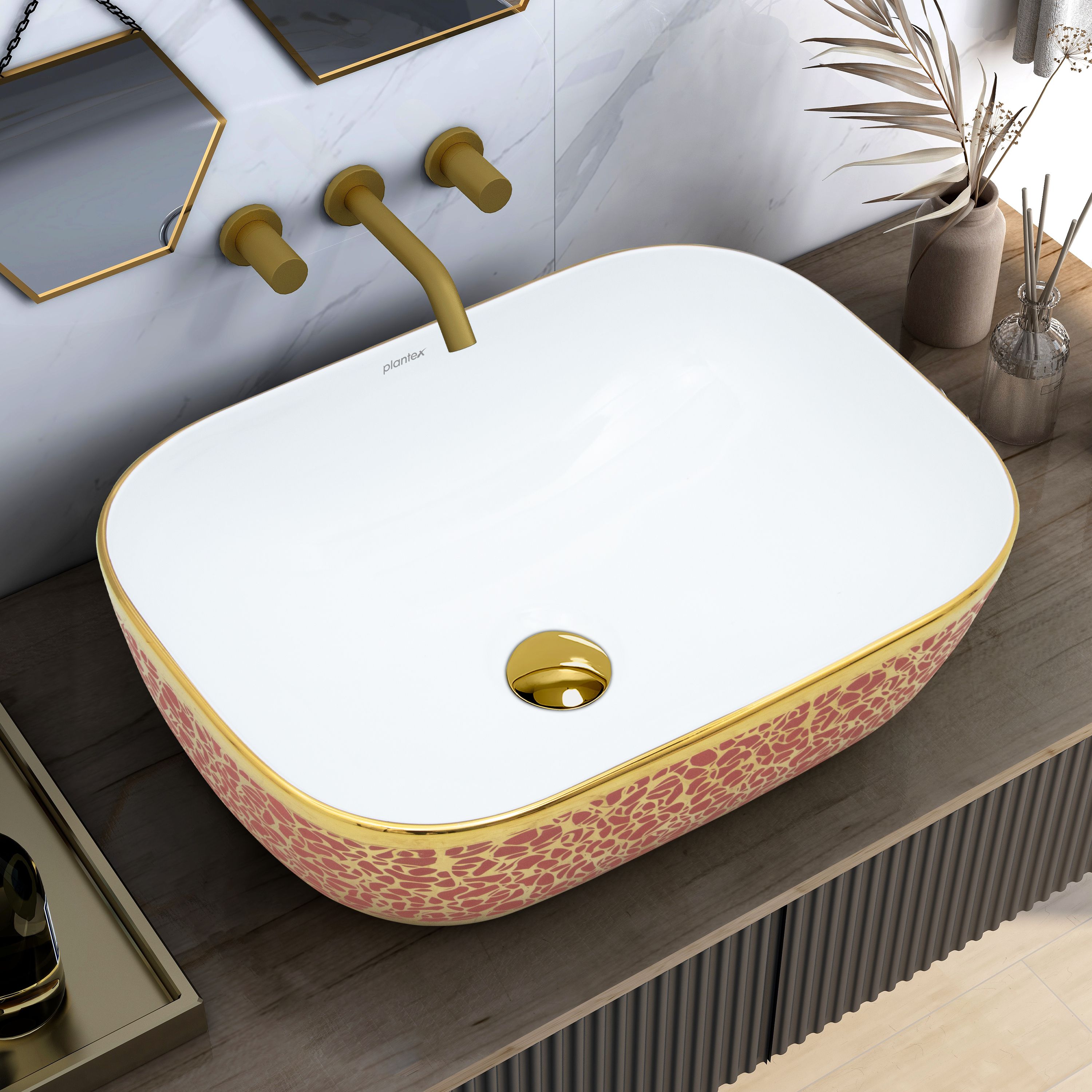 Ceramic Table Top Wash Basin/ Basin /Washbasin for Bathroom-Marble Finish Ceramic Washbasin for Bathroom/Bathroom Basin/Tabletop Wash Basin for Home/Hotel Counter Top-image-44