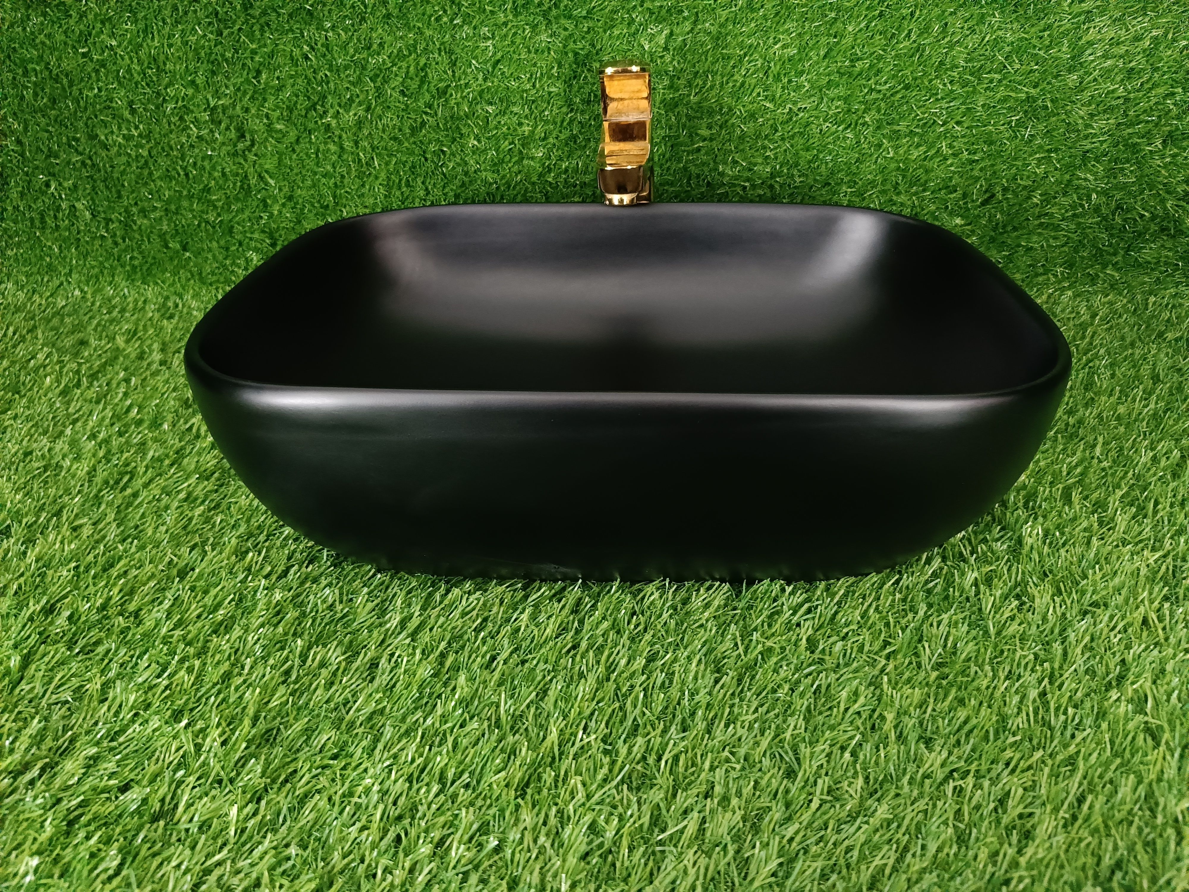 Premium Wash Basin Countertop, Tabletop Ceramic Bathroom Sink/ Basin DSL BLACKMATT (L45XW32.5XH12.5 CM)Counter top Ceramic Wash Basin Table Top Basin-image-20