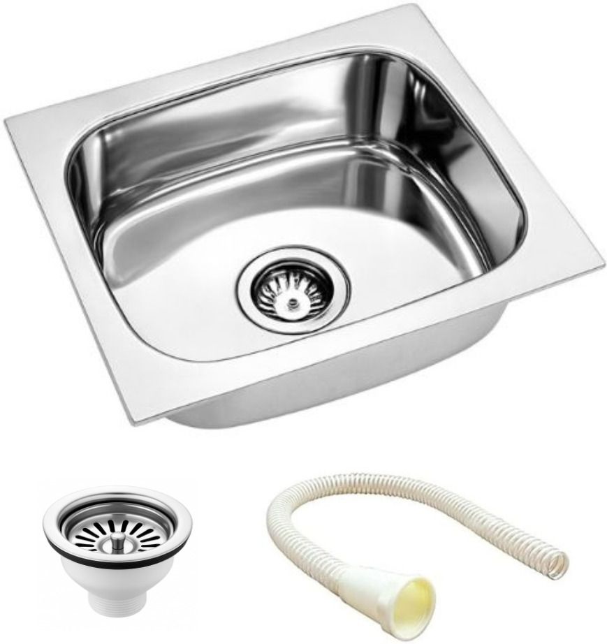 HouseX Premium Single bowl sink 16x18x10 Stainless steel Single bowl sink KS-591 Vessel Sink-image-21