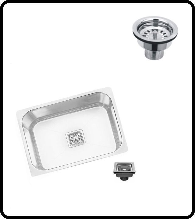 rakrish 16 × 18 × 8 kitchen sink Matte Finish 1.0 mm 302 grade with waste pipe 16 × 18 × 8 kitchen sink Matte Finish 1.0 mm 302 grade with waste pipe Vessel Sink-picture-16