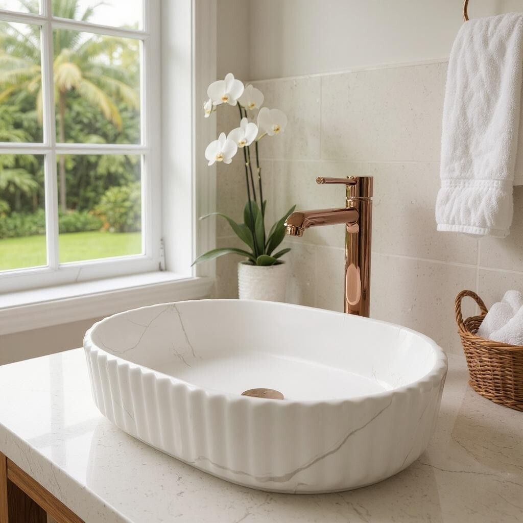 Premium Designer Ceramic Wash basin Bruno(M02-Matt) with Waste pipe & Coupling (19.5x13x5)(M02-Matt) Table Top Basin-image-25
