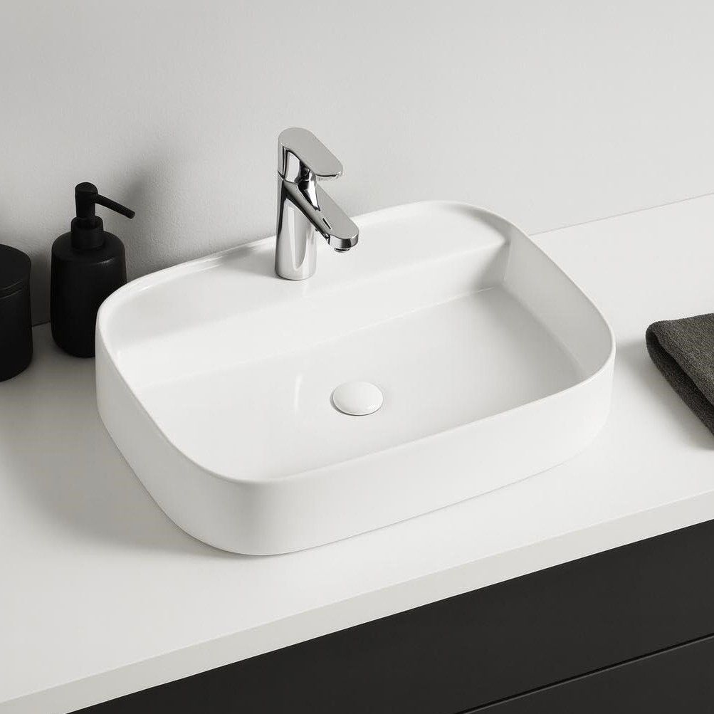 uniwell Premium Curved Ceramic Counter Top Bathroom Basin | Designer Glossy Vanity Bowl US-1040-A Table Top Basin-picture-16