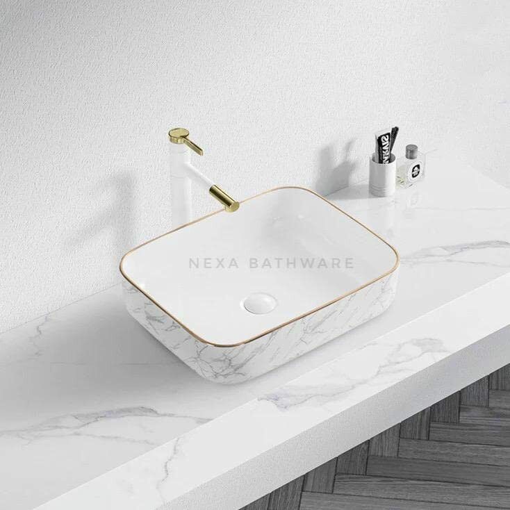 Bathroom Sink WashBasin With High Temprature ( 20 x 15 x 5 INCH ) Impoarted Ceramic Wash Basin | Luxurious Wash basin Table Top Table Top Basin-image-45