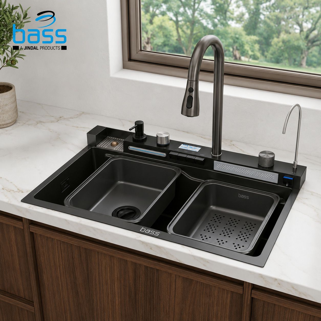 Lite 30"x18"x9" Smart Piano Waterfall Kitchen Sink With Accessories 30X18 Smart Piano Waterfall Kitchen Sink With Multi features and buttons. Vessel Sink-image-37