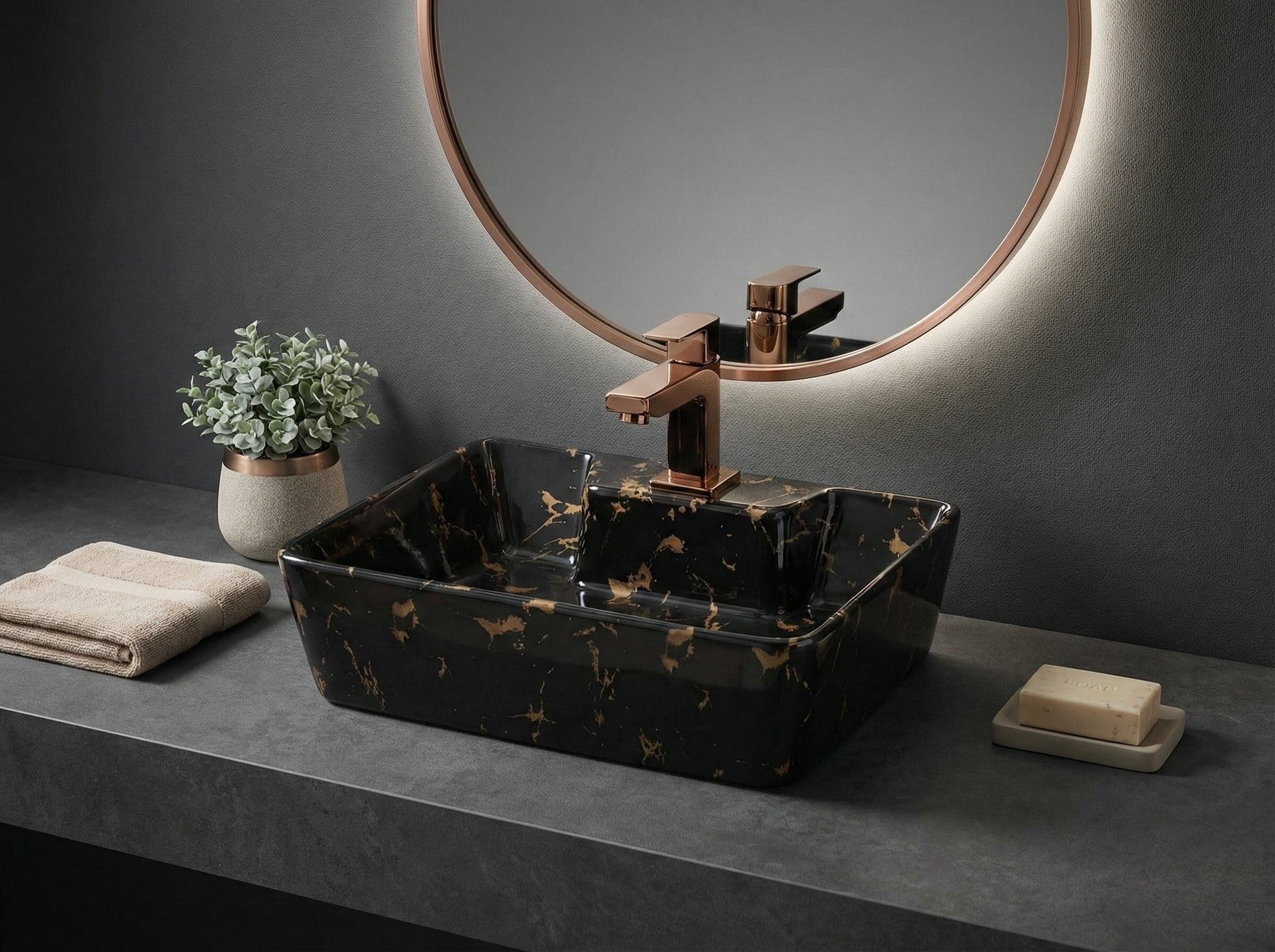 2 in 1 Wall Mount & Table Top Ceramic Premium Wash basin (M-24) (16x12x5) (M-24) Wall Hung Basin-image-18