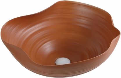 uniwell Handcrafted Ceramic Wash Basin Artistic Irregular Design Matte Vanity Table Top US-4006 Vessel Sink-picture-16