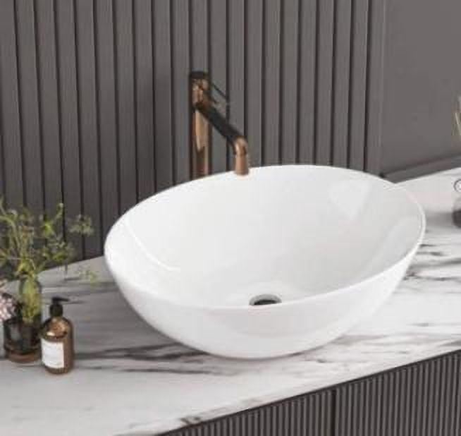 Dallos Premium White Ceramic Table Top Basin for Bathroom|Counter Top Wash Basin 3101 Table Top Basin-picture-26