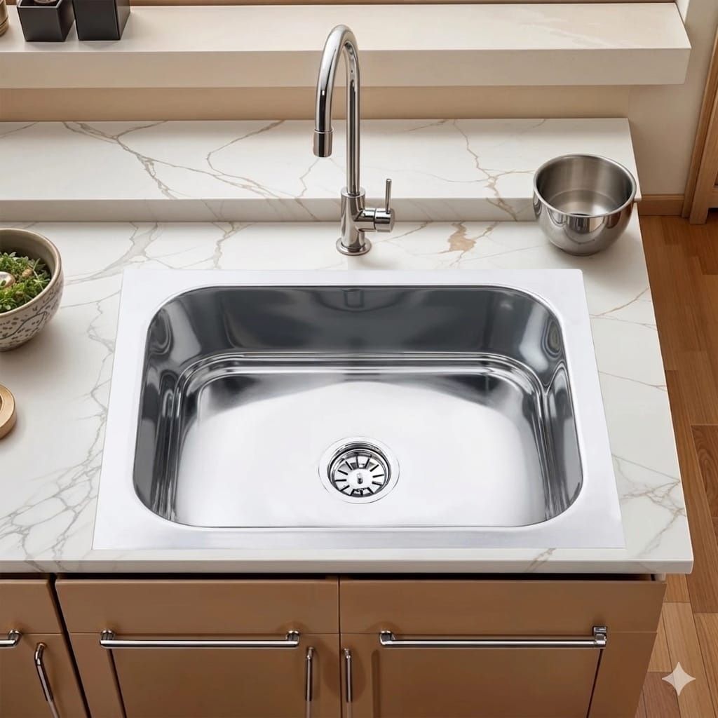 jindal steel JINDAL 21X18X8 1MM SQUARE 21X18X8 Stainless Steel kitchen Sink 304 Grade 10 year warranty Vessel Sink-picture-14
