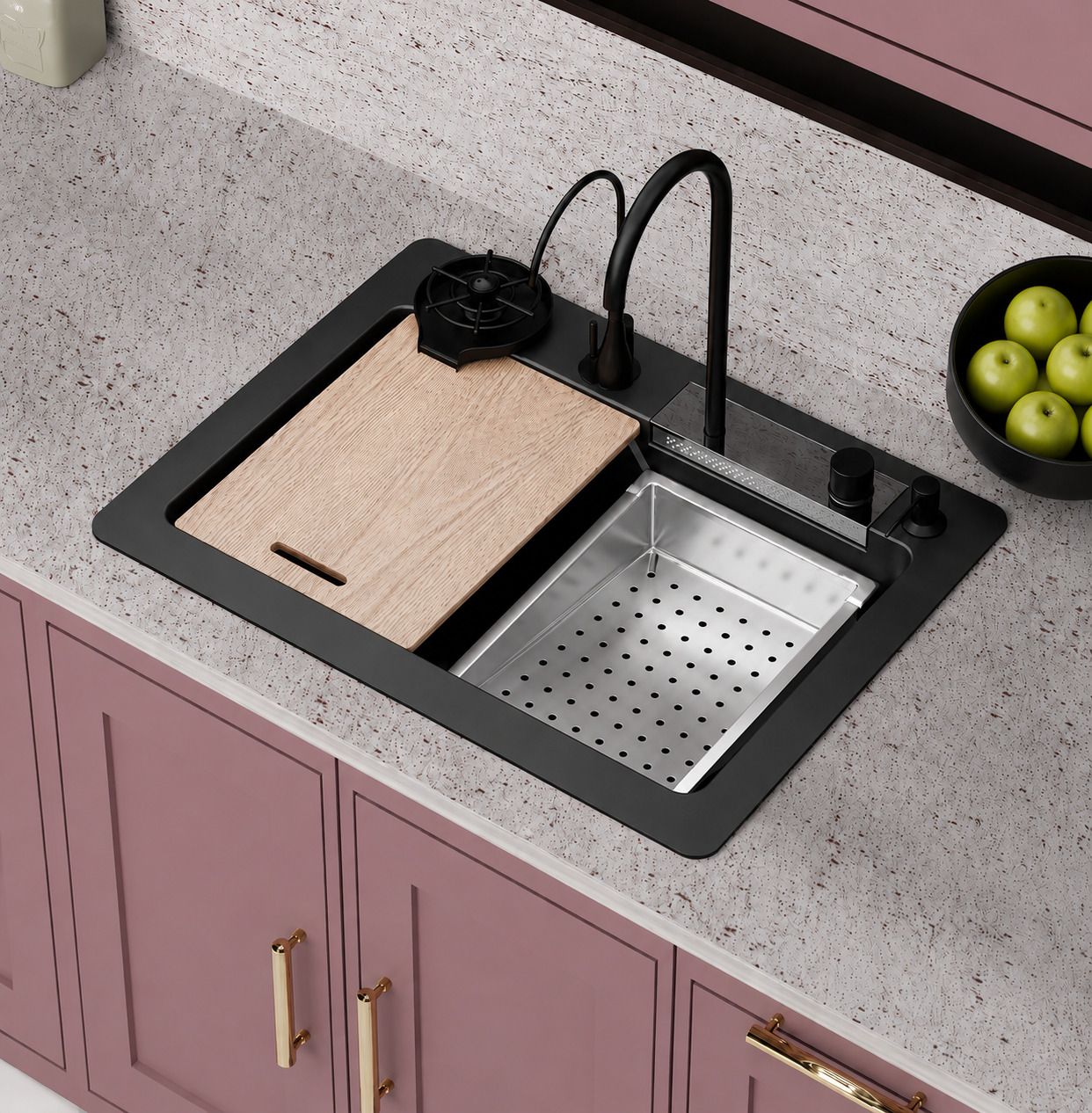 dinora Quartz Multi Functional 30 x 20 inches Kitchen Sink| Quartz Multi Functional 30 x 20 inches Kitchen Sink Vessel Sink-picture-41