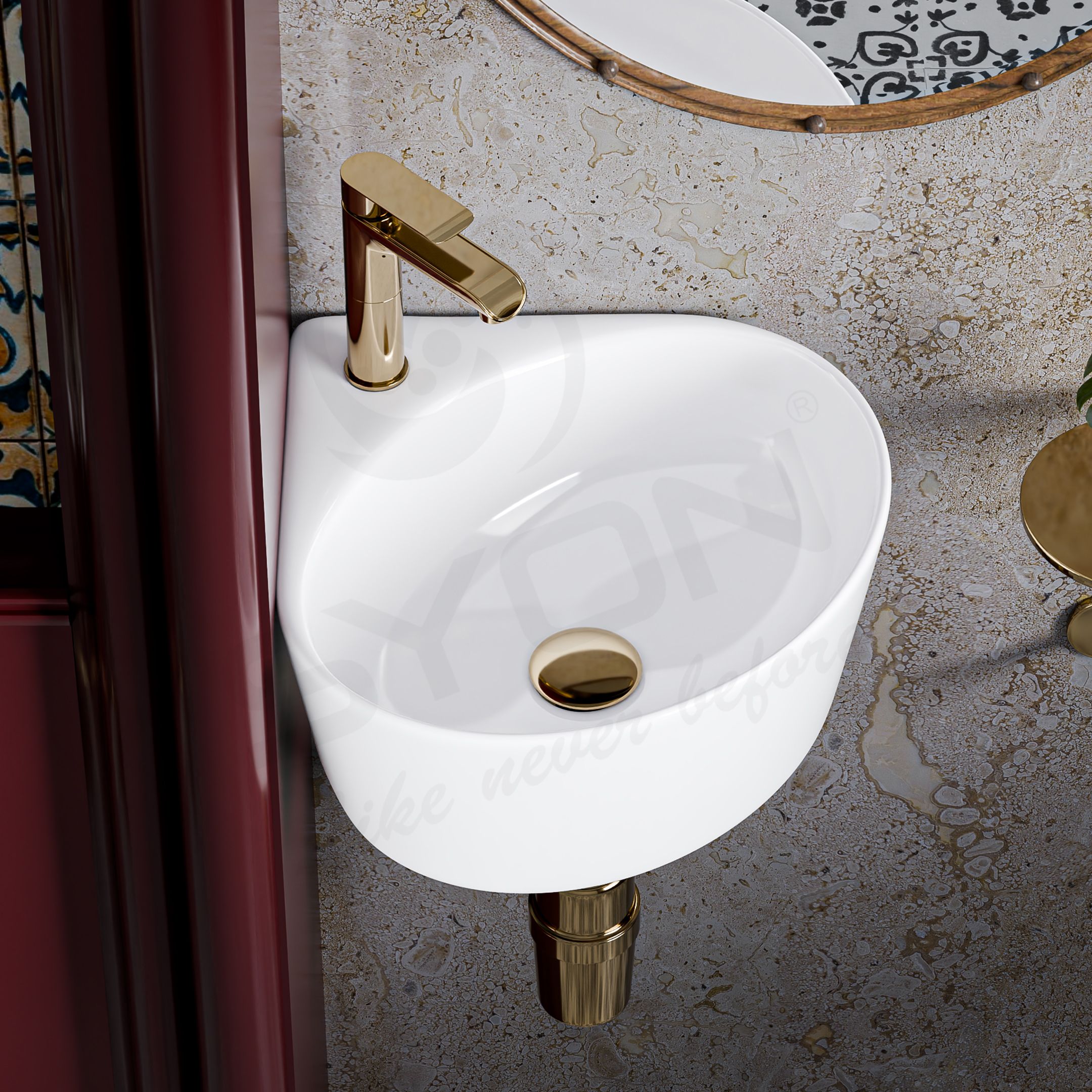 Small Wash Basin for Corner Space, Wall Mount & Table Mount Round Small basin for coner Corner Basin-image-7