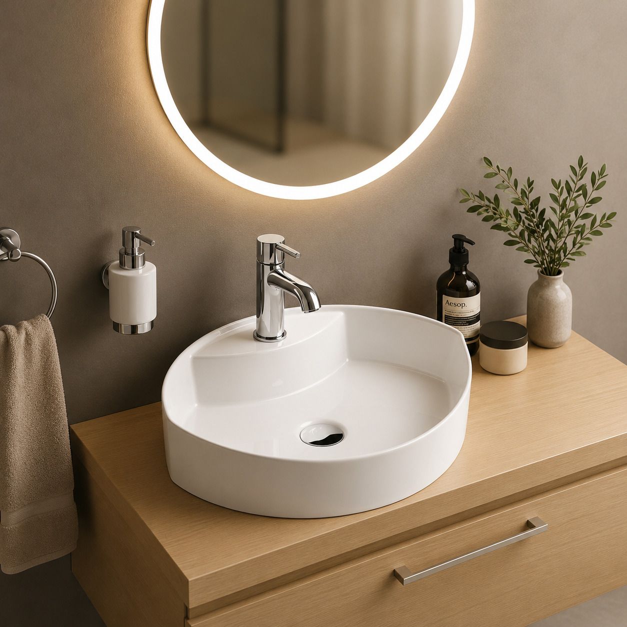 uniwell Premium Designer Ceramic Counter Top Bathroom Basin | Fancy Glossy Vanity Bowl | US-1043-A Table Top Basin-picture-35