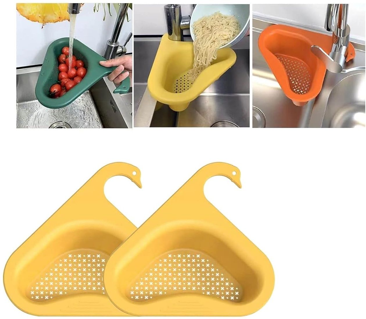 devchhaya enterprise Swan Drain Basket Sink,Kitchen Multi-Function Triangular Swan Shape Sink Basket Corner Basin-picture-13