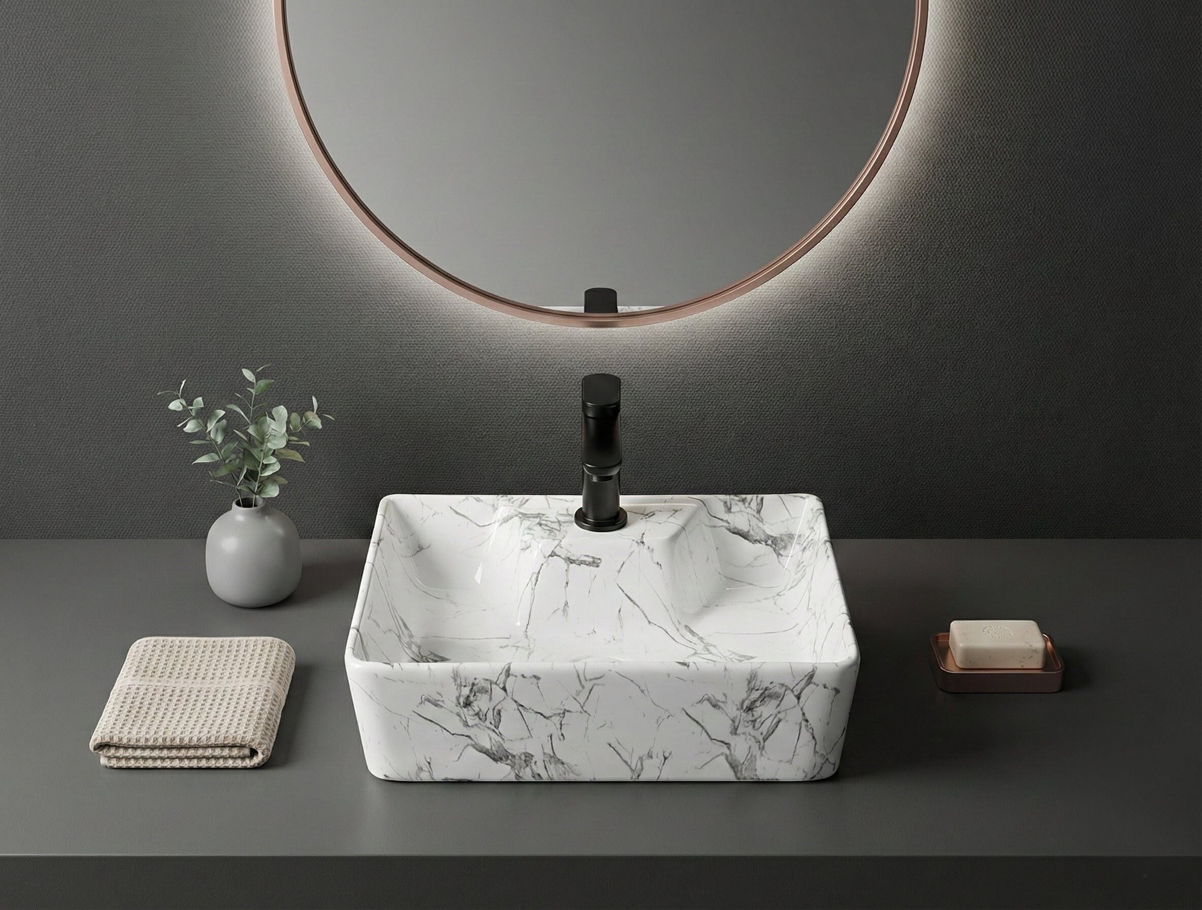 Premium Luxury Ceramic Wash Basin for Home, Restaurants & Hotels (CT-06) CT-1006 Table Top Basin-image-5