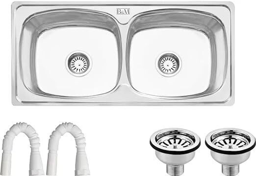 (37" x 18" x 10") 37" x 18" x 10" | KITCHEN SINK | 304 GRADE | STAINLESS STEEL | DOUBLE BOWL | Vessel Sink