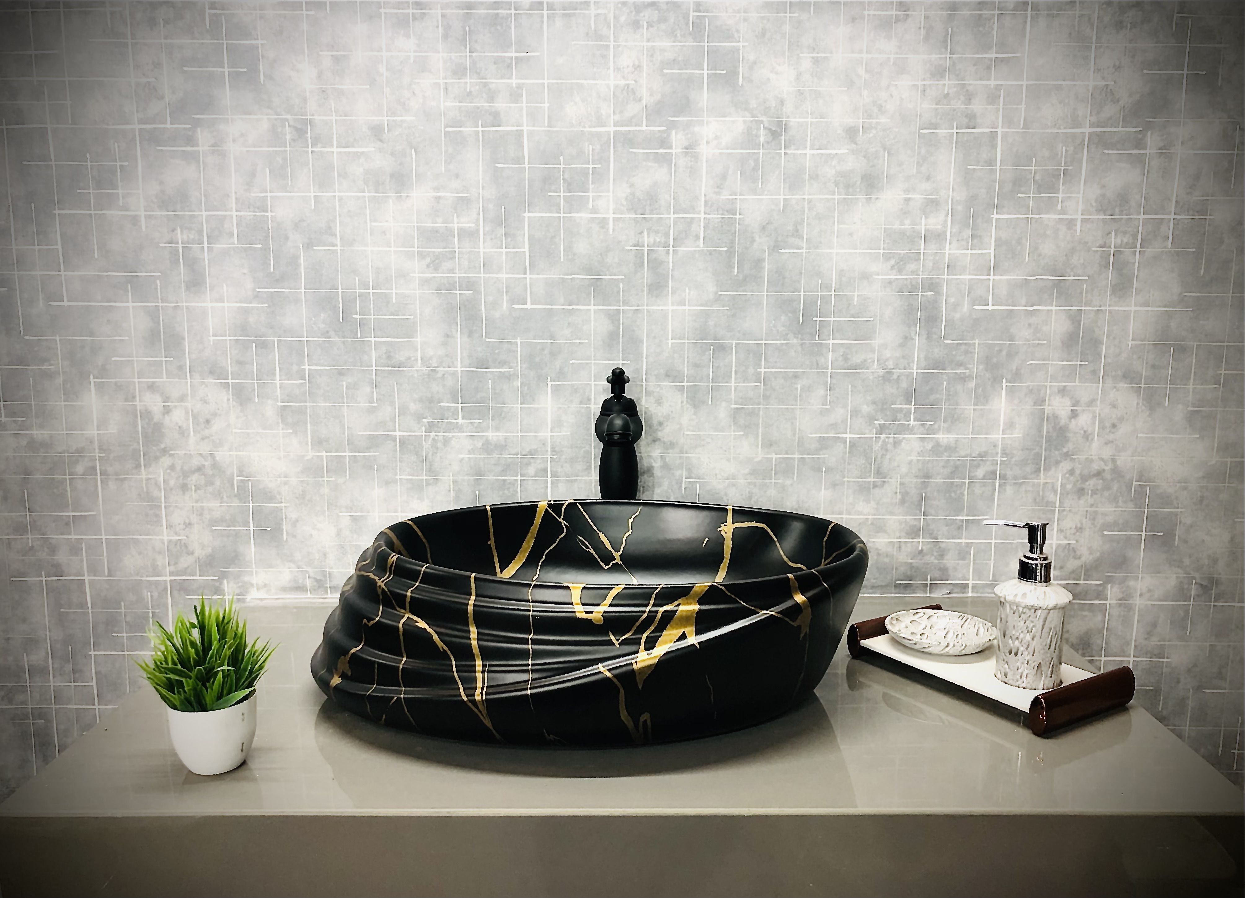 Premium Designer Ceramic Wash Basin(M.53 Matt) with Waste Pipe & Coupling set Premium Designer Ceramic Wash Basin(M53 Matt) with Waste Pipe & Coupling set Table Top Basin-image-16