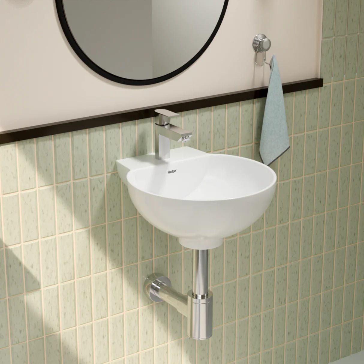 Hydra Modern Ceramic Wash Basin | Bathroom Sink | Hand Basin Tub | Basin for Bathroom and Living Room Wall Hung Basin-image-48