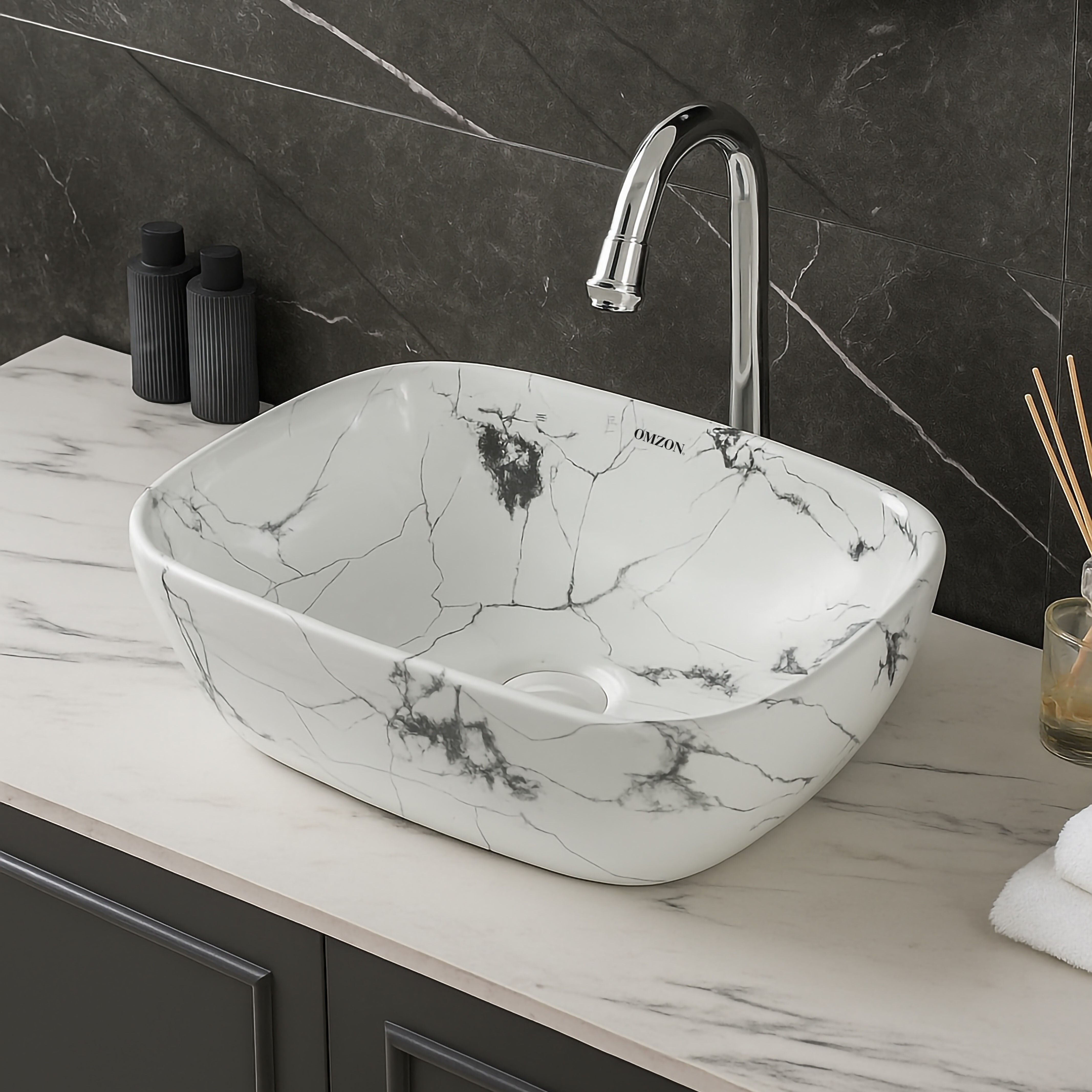 Ceramic Premium Designer Table Top Wash Basin (10x14x5 Inch) 2611-DOVEL Table Top Basin-image-13