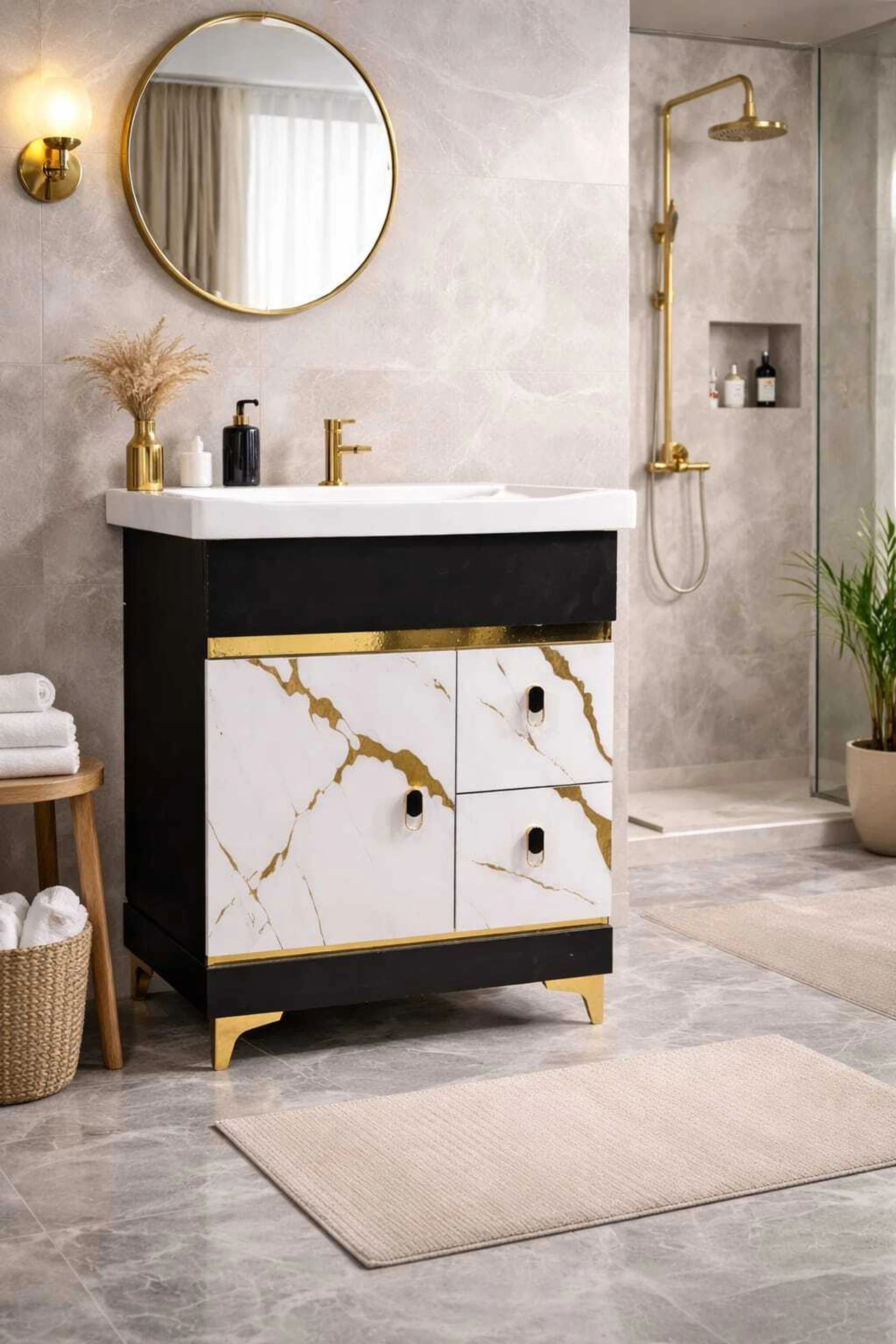 Marble Finish Vanity Set washbaisan CB-WB-01 Table Top Basin-image-10