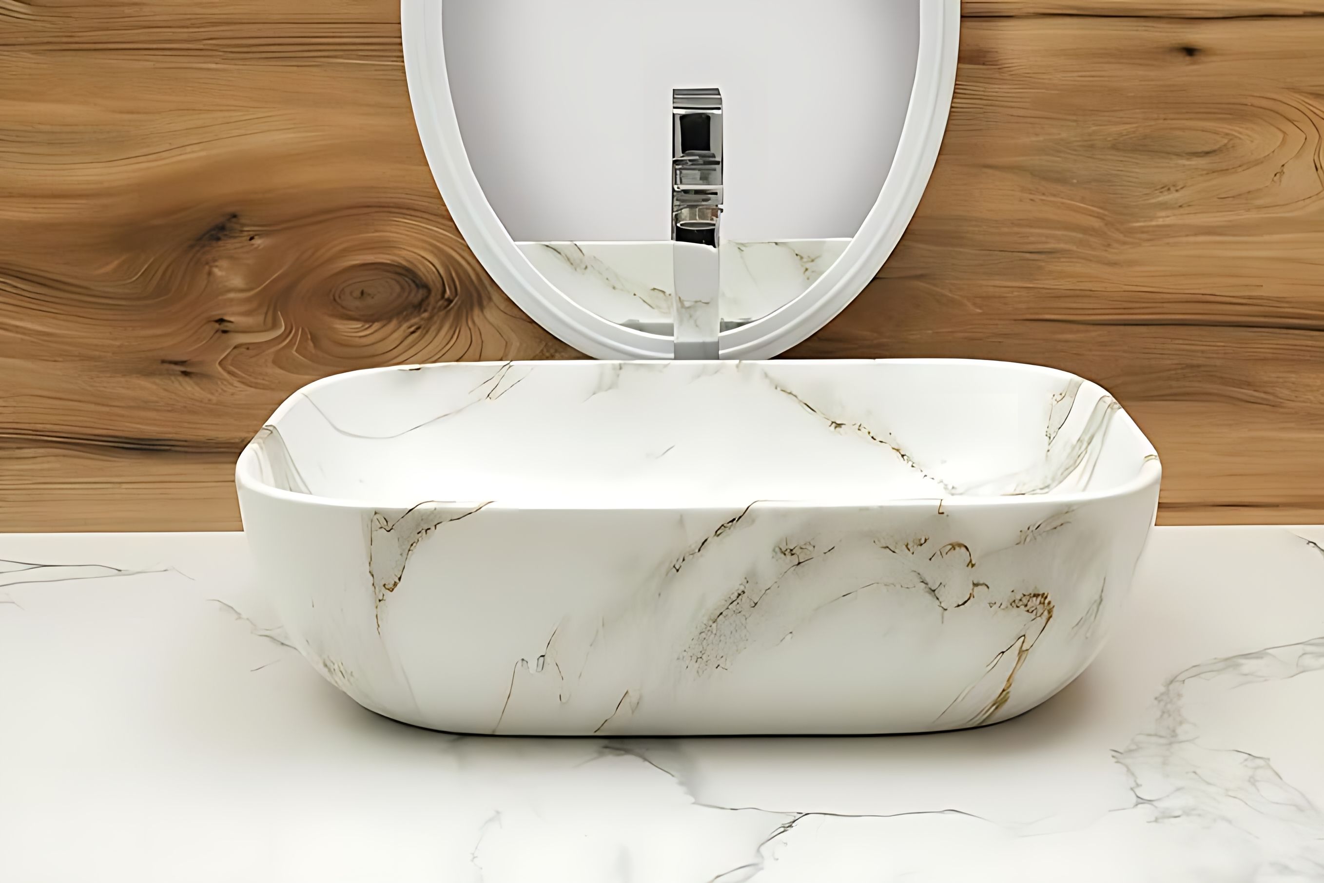 Premium Designer Table Top Counter Top Wash Basin Ceramic Wash Basin DSM 1023 (L45XW32.5XH12.5 Cm) Counter top Ceramic Wash Basin Table Top Basin Table Top Basin-image-2