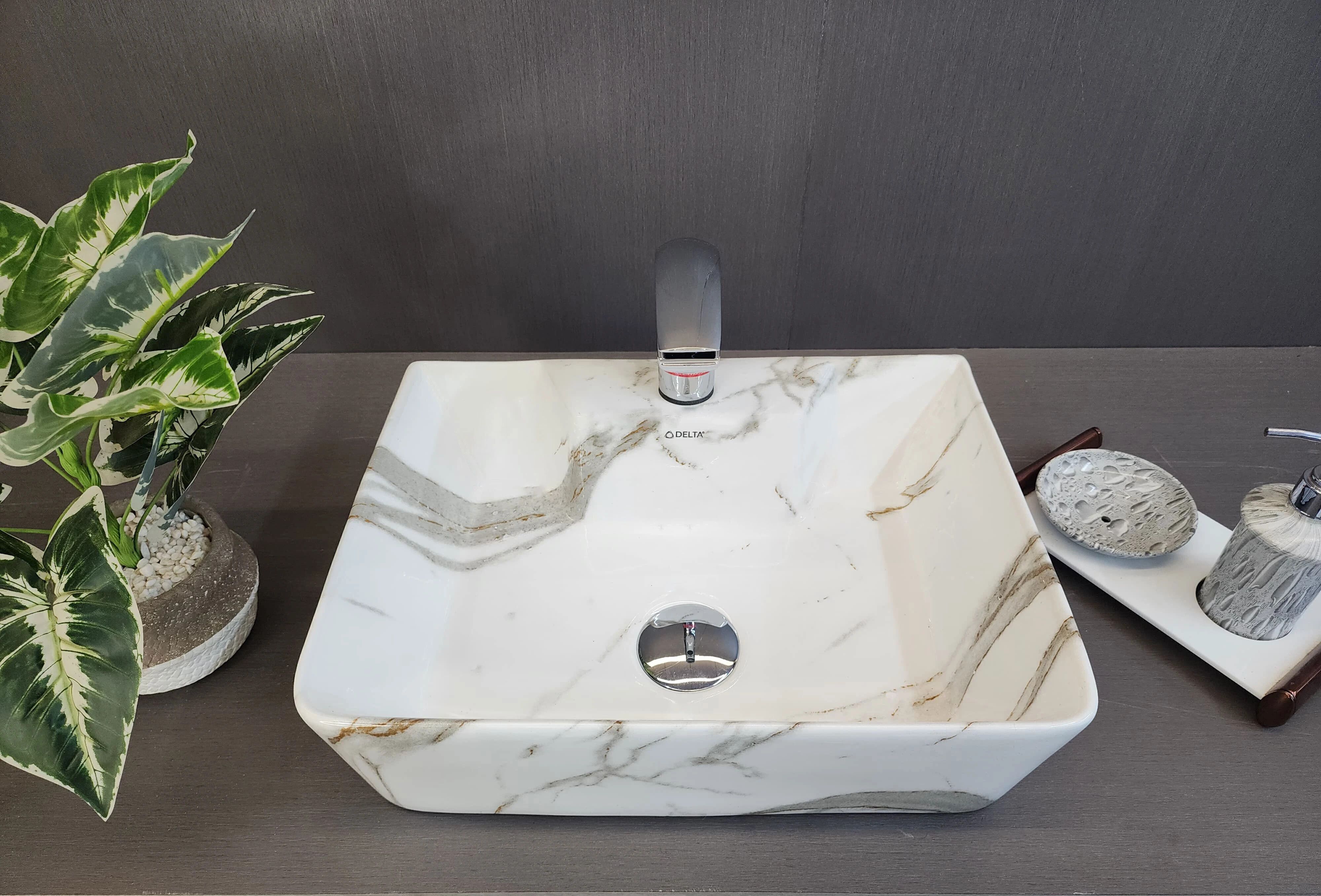 Table Top & Wall Mount Premium Ceramic Wash Basin (16*12*5)(M34) Wall Hung Basin-image-47