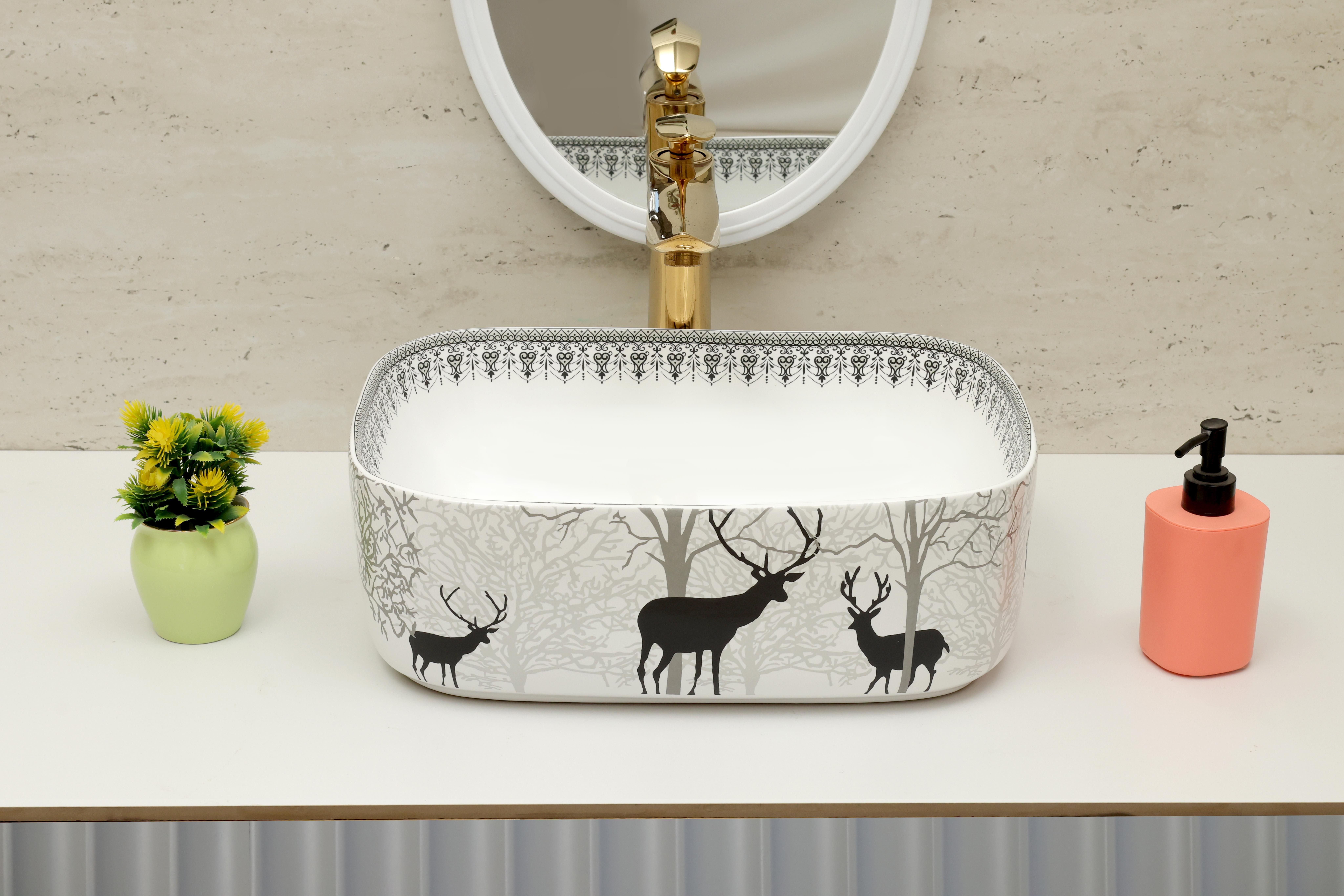 DESIGNER TABLE TOP WASH BASIN GLOSSY finish (16x12x5.5) WASH BASIN (16 X 12) 4207 Table Top Basin-image-41