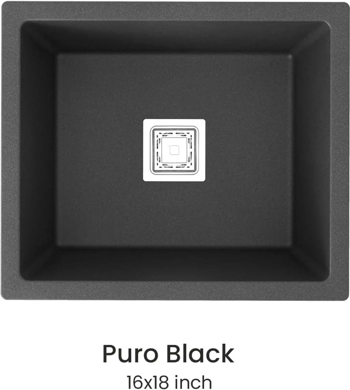 Quartz Single Bowl Phantom Granite Sink for Kitchen Quartz And Pvc Waste Pipe-Flushmount/Undermount (16 x 18 x 9) Vessel Sink-image-11