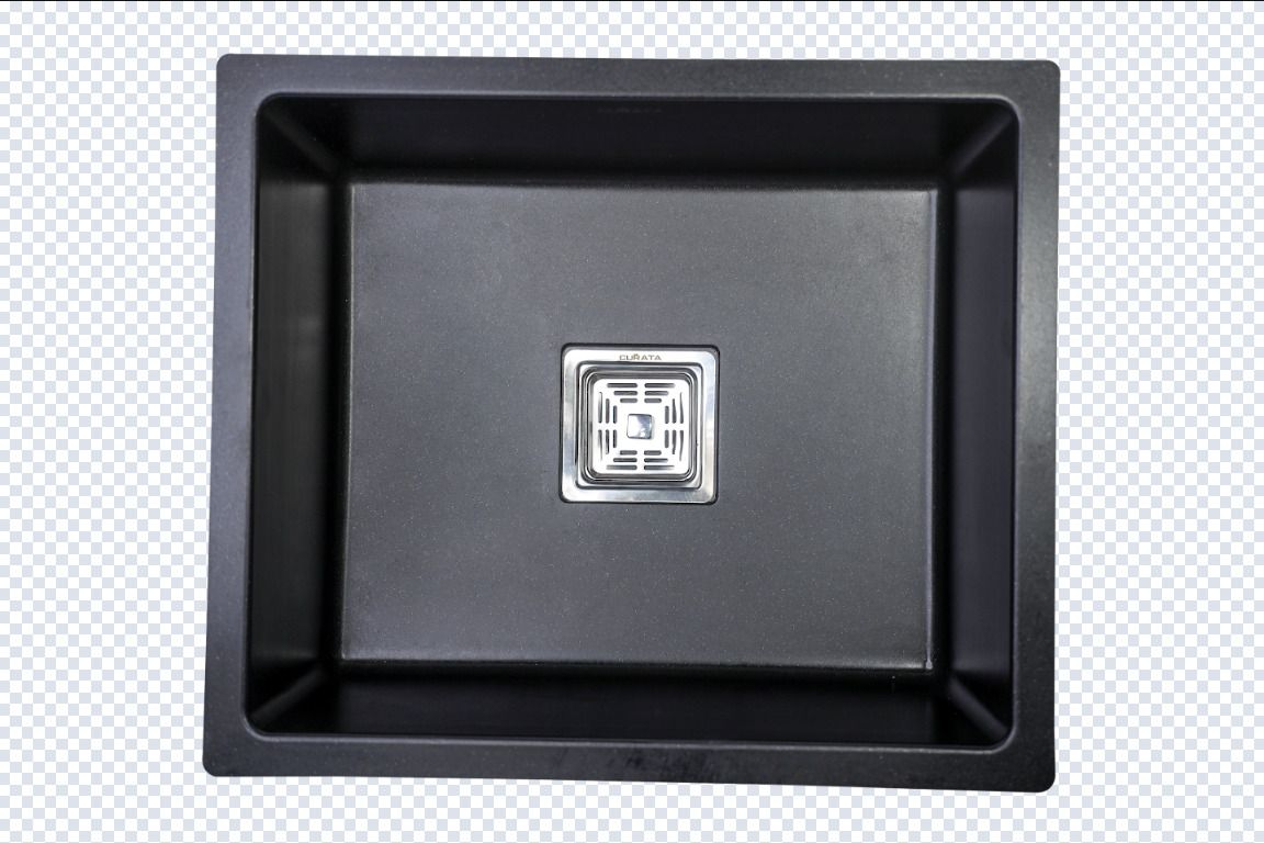 CURATA 16×18 Matt Black Quartz Kitchen Sink 18X21 MATT BLACK QUARTZ KITCHEN SINK Top Mount-picture-13