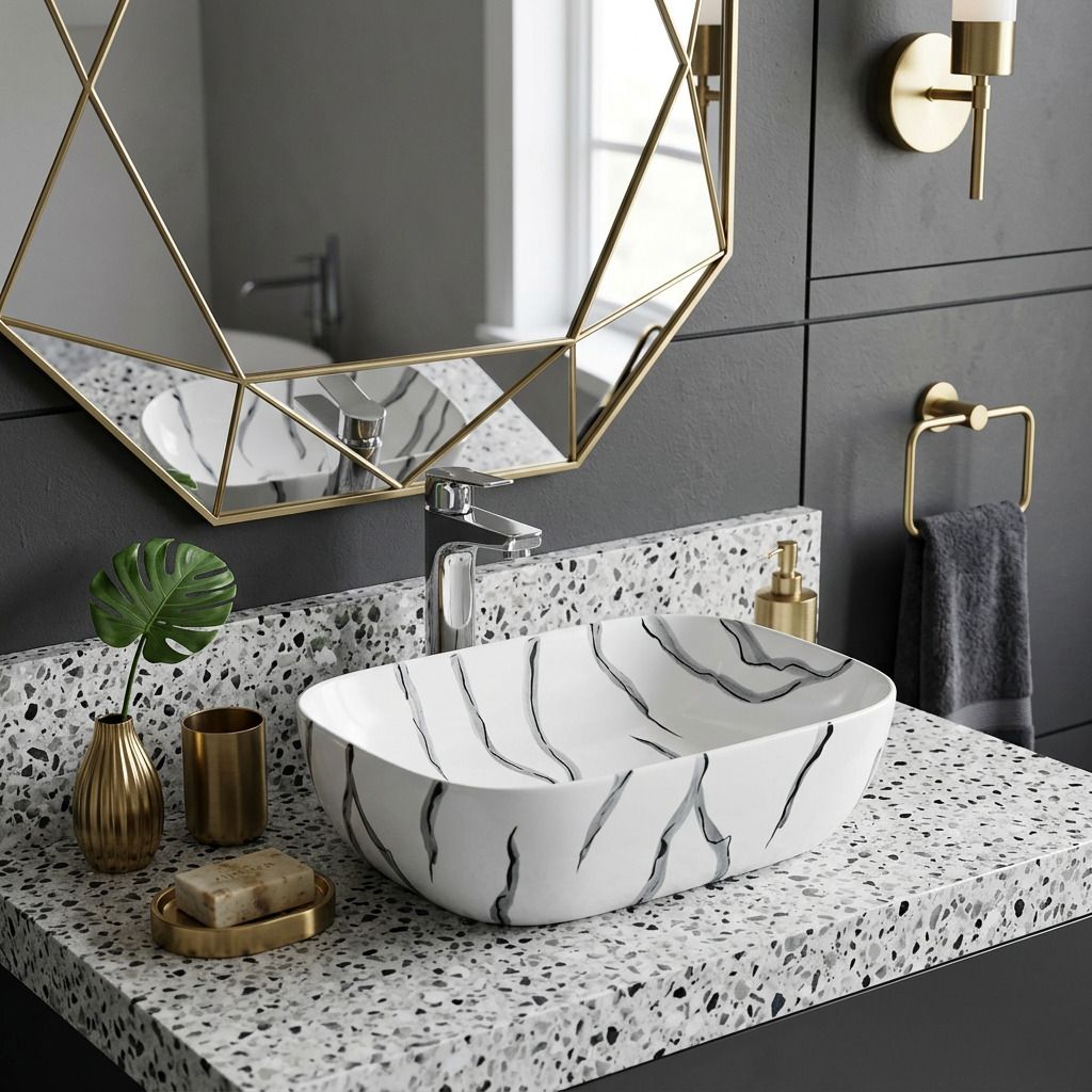 sinora Premium Ceramic Glossy Finish Table Top Wash Basin (18x13x5 INCH) M-1007 Counter Top-picture-31