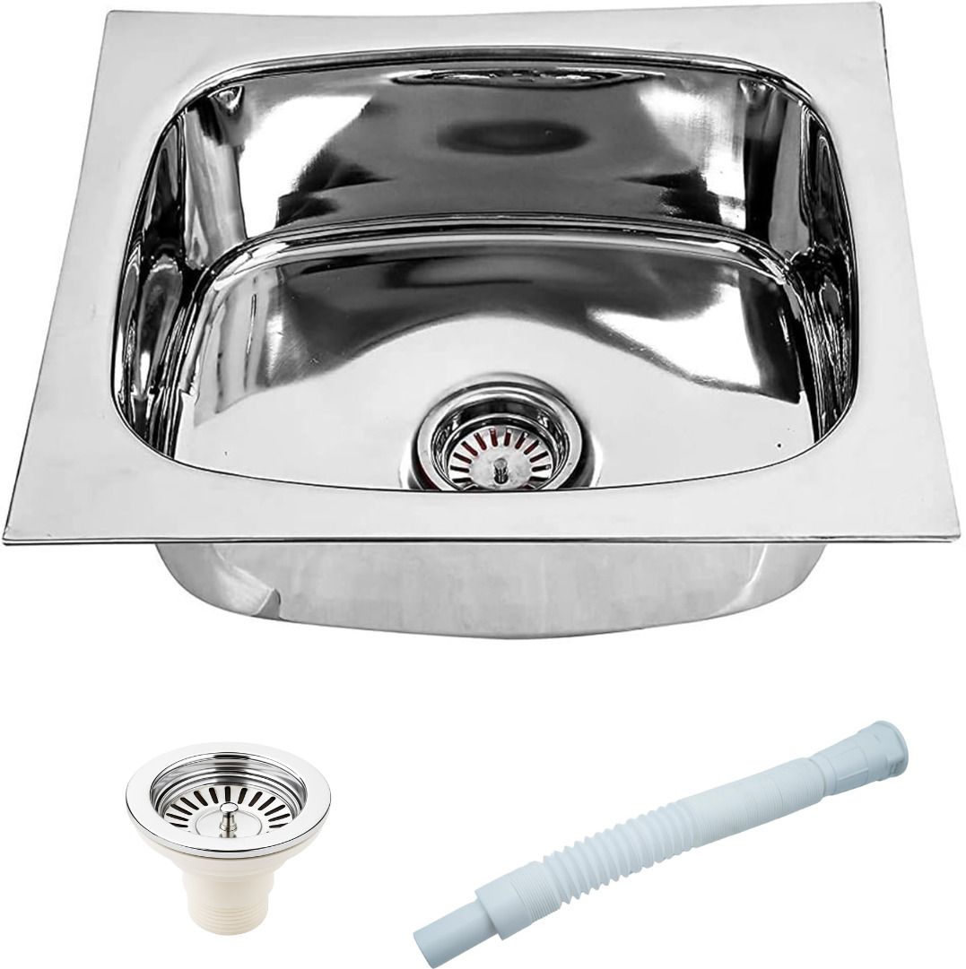 Premium Kitchen sink Stainless Steel sink for kitchen Single bowl sink KS-1637 Kitchen sink 16"x18" Vessel Sink-image-49