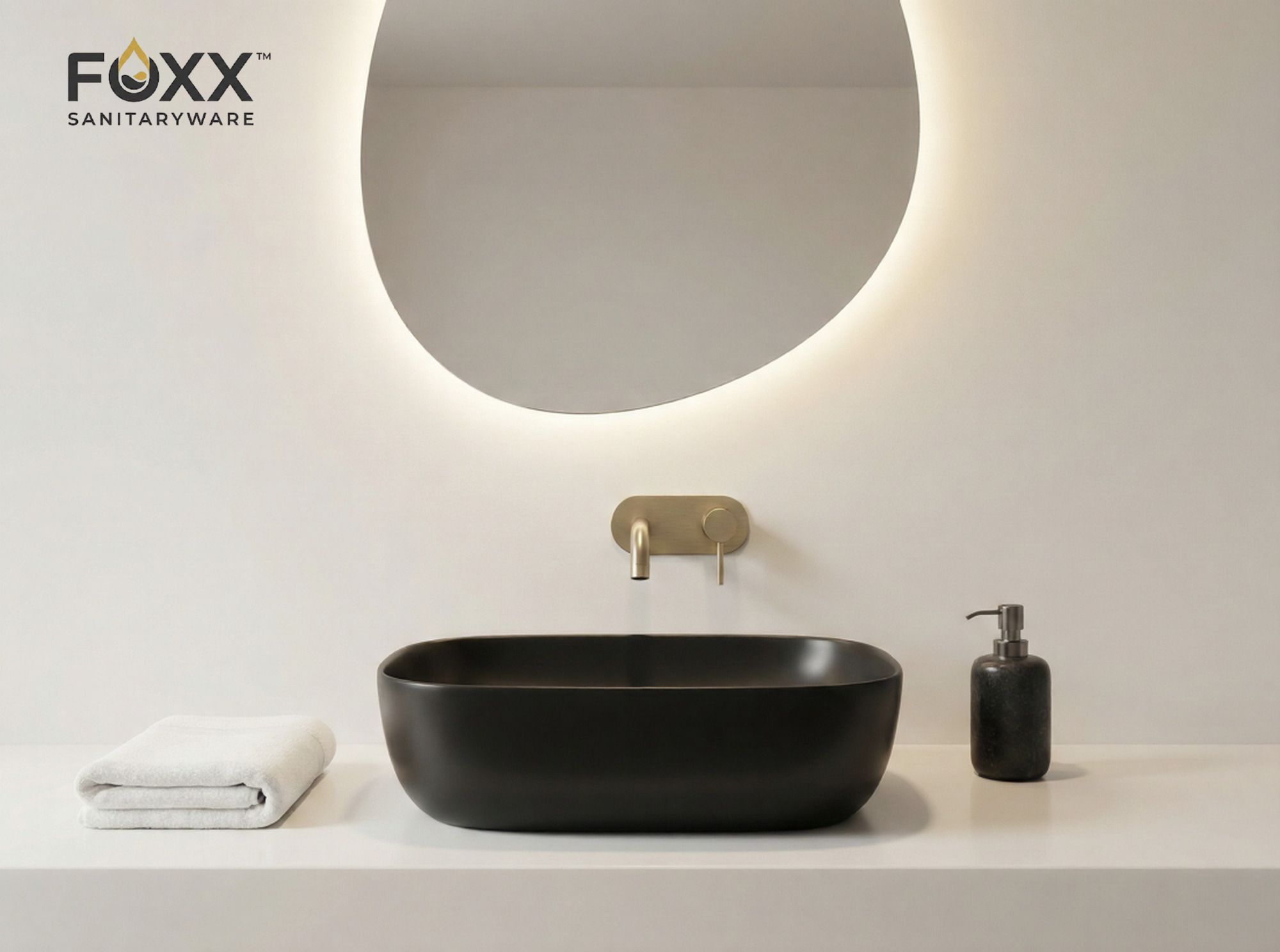 foxx sanitaryware Modern Ceramic Wash Basin for Bathroom(18x13x5)(B-Black Matt) (18x13x5)(B-Black Matt) Table Top Basin-picture-13