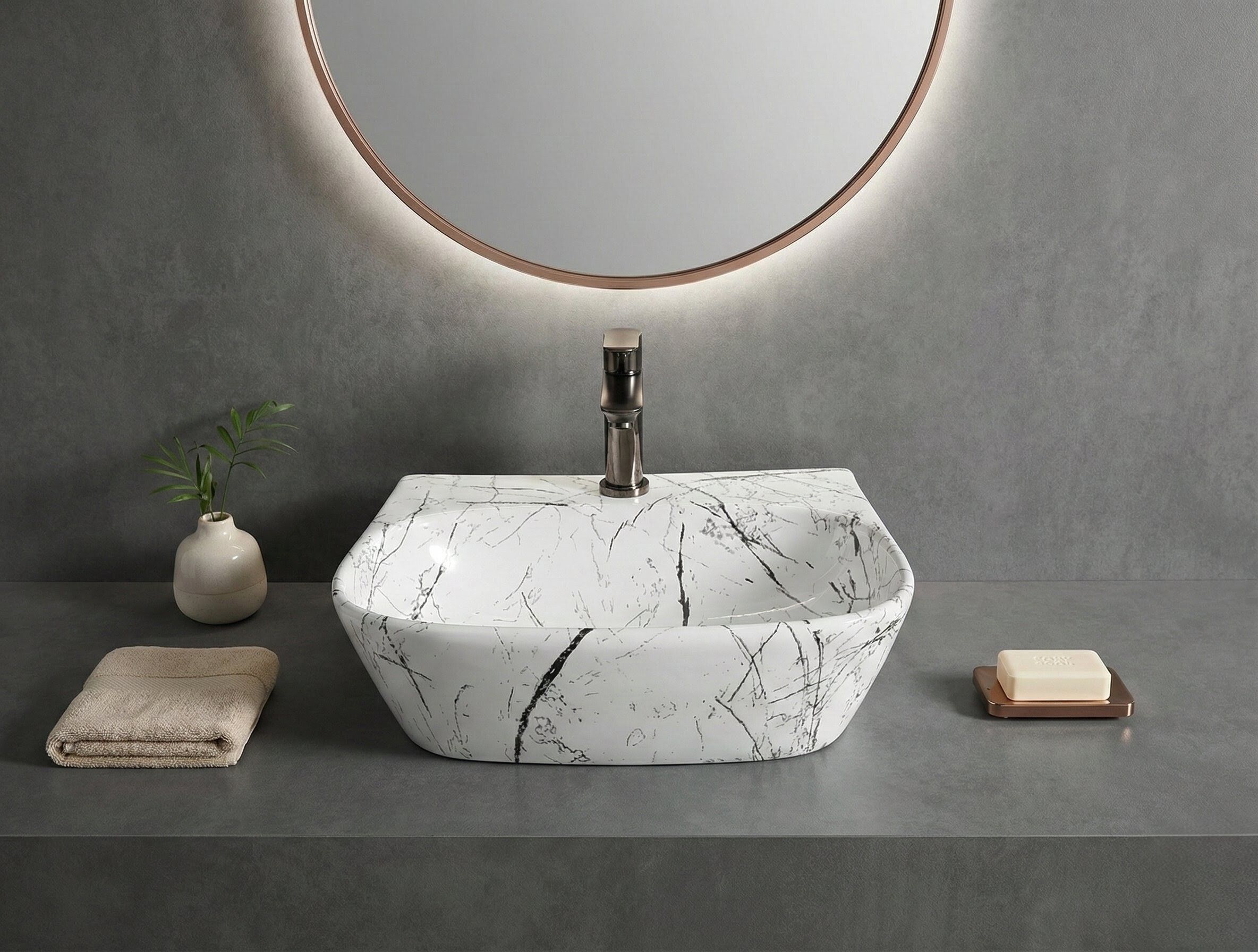 Premium Luxury Ceramic Wash Basin for Home, Restaurants & Hotels (CD-06 New) CD-1006 New Table Top Basin-image-3