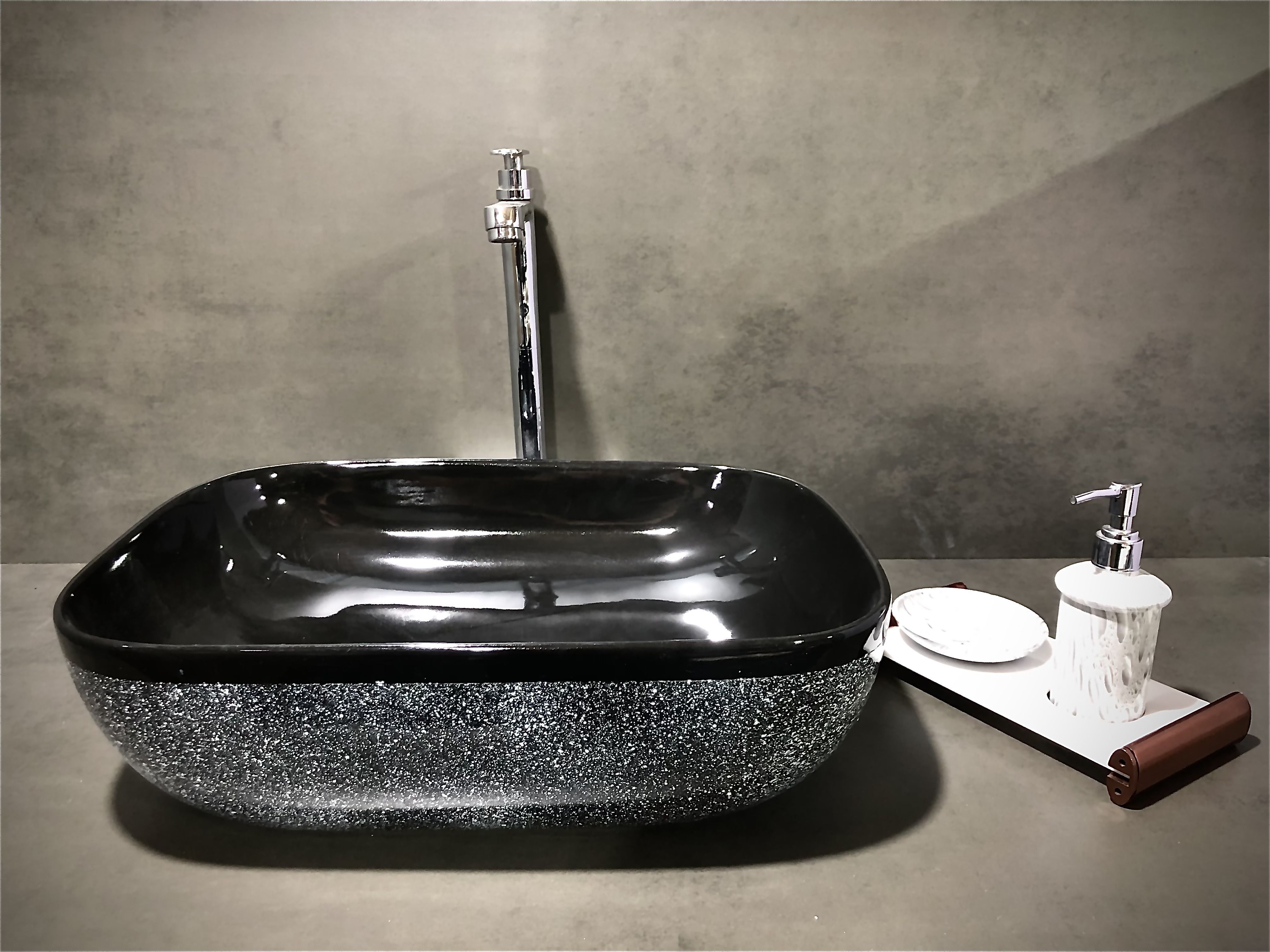 Premium Designer Ceramic Wash Basin(0022) with Waste Pipe & Coupling set (18x13x5)(0022) Table Top Basin-image-29