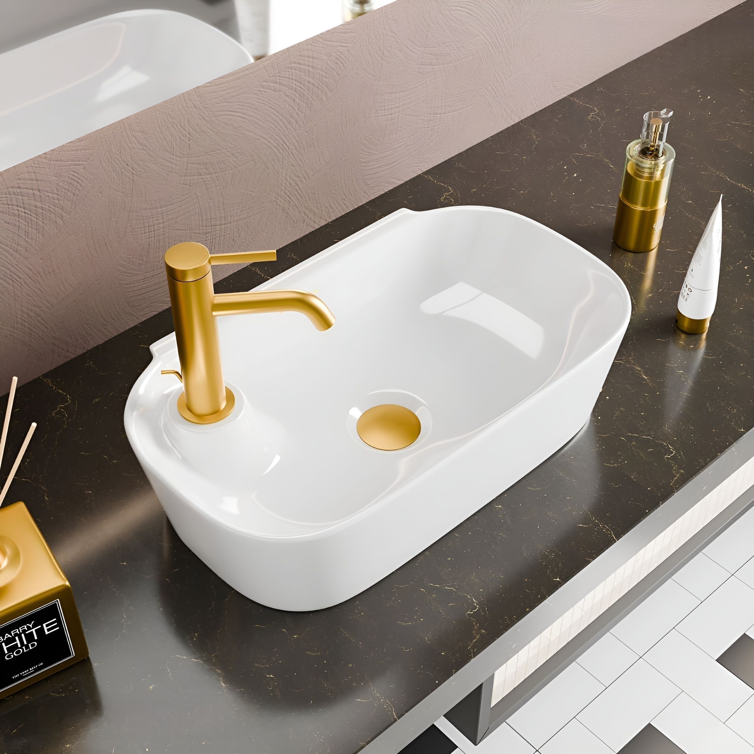 BRIO Premium Ceramic Table Top & Wall Mount Wash Basin (18"x10") SYON095 Table Top Basin-image-44