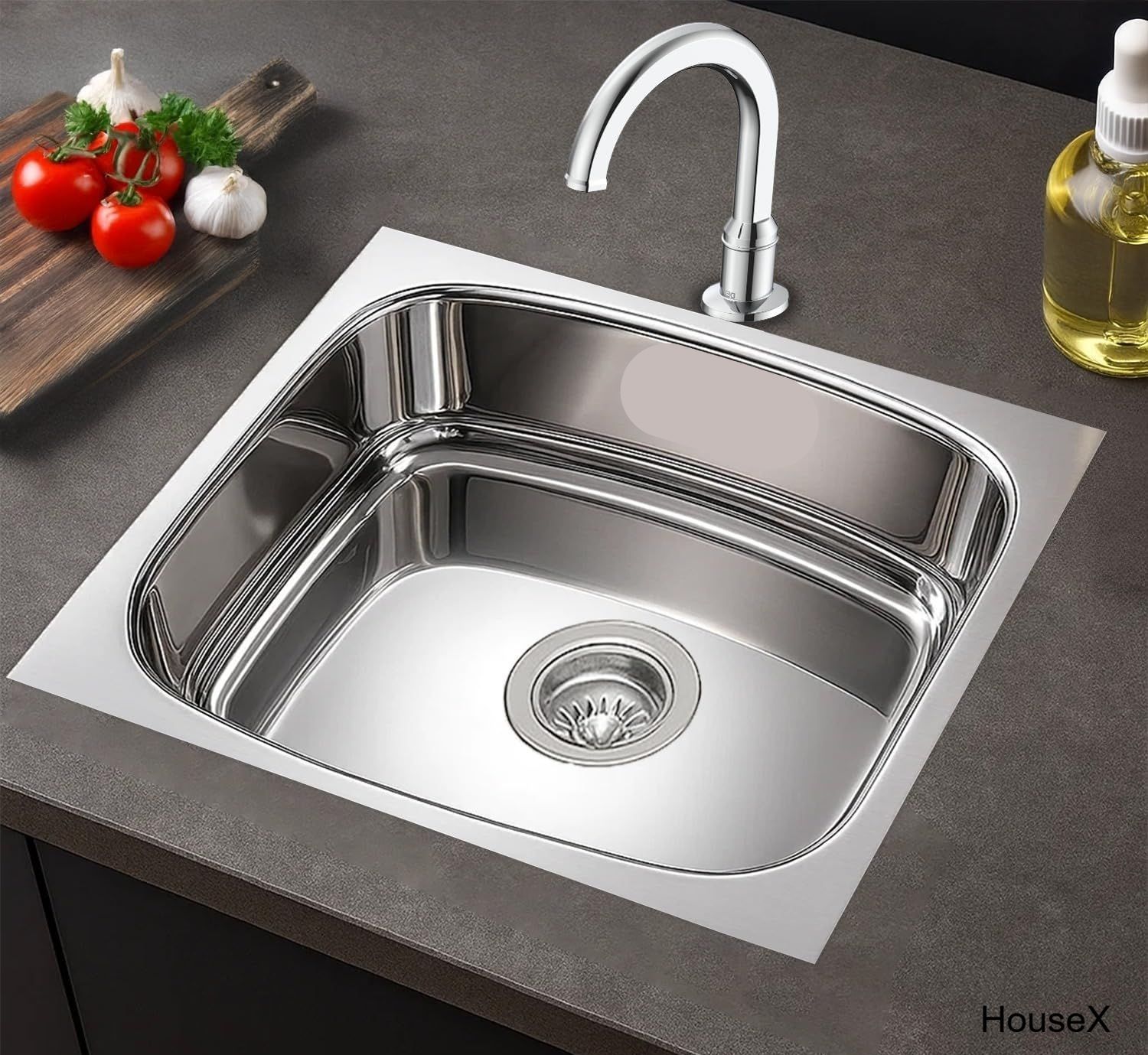 Premium Kitchen sink 16"x18"x8" inch Stainless Steel Single bowl sink KS-115 Vessel Sink-image-37