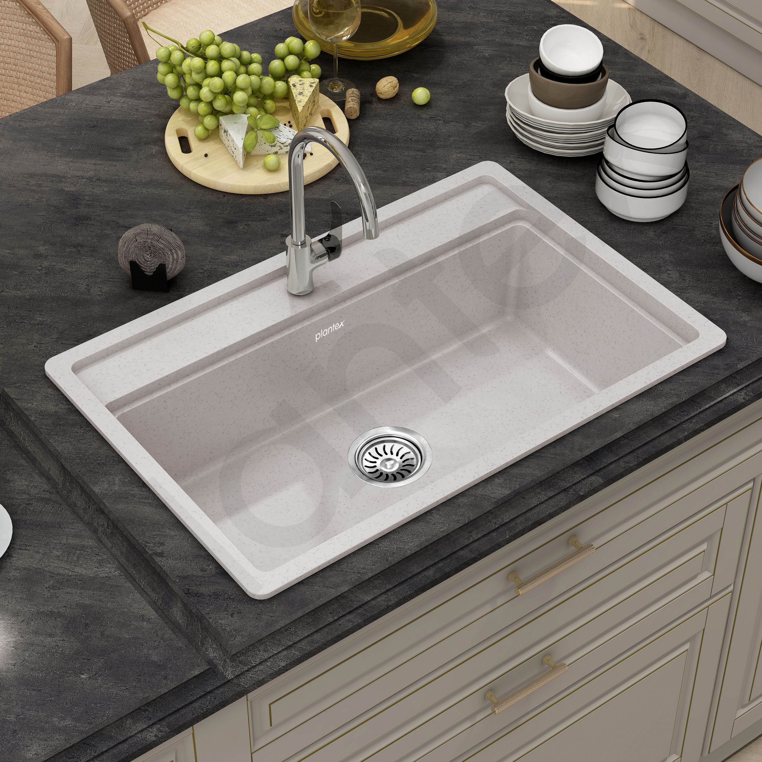 Quartz Kitchen Sink/UV Protected Kitchen Sink/Undermount Sink for Kitchen UV Protected Sink/Quartz Kitchen Sink/Single Bowl Sink with Coupling (20x30 In) Under Counter Basin-image-38