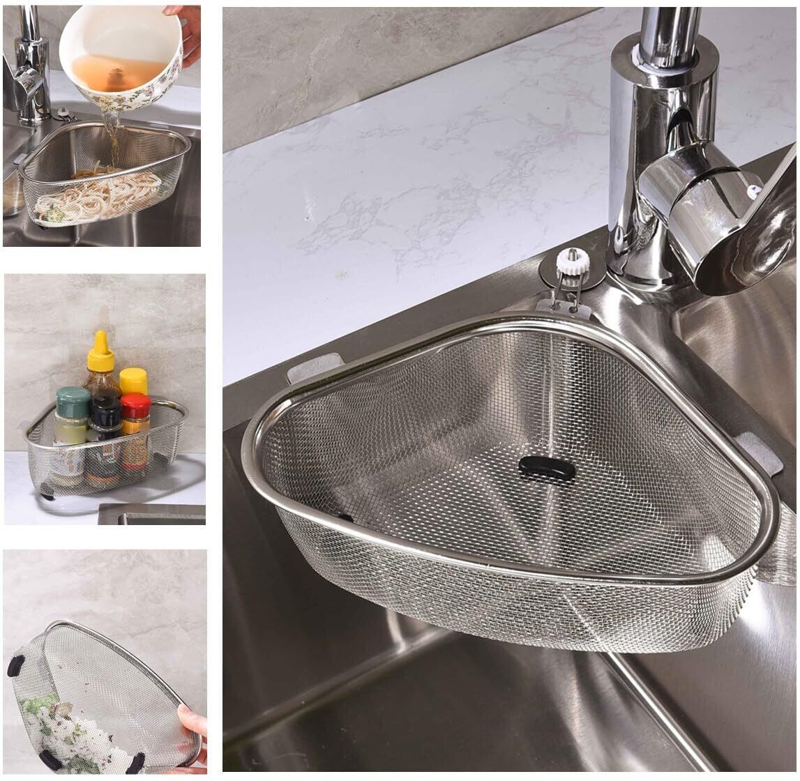 Kitchen Triangle Sink Strainer, Corner Sink Strainer Kitchen Triangle Sink Strainer Corner Basin-image-20