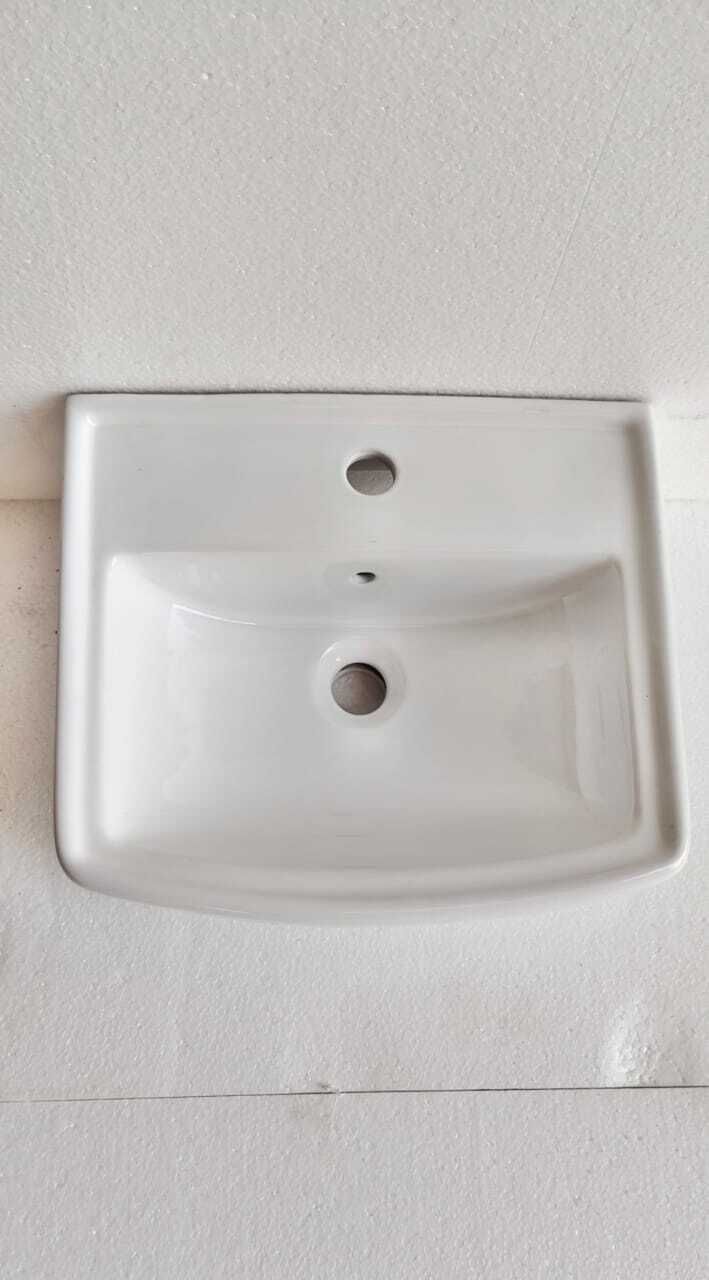 Wall Mounted Ceramic Wash Basin | Modern Bathroom Sink | Space Saving | White WB-02 Table Top Basin-image-17